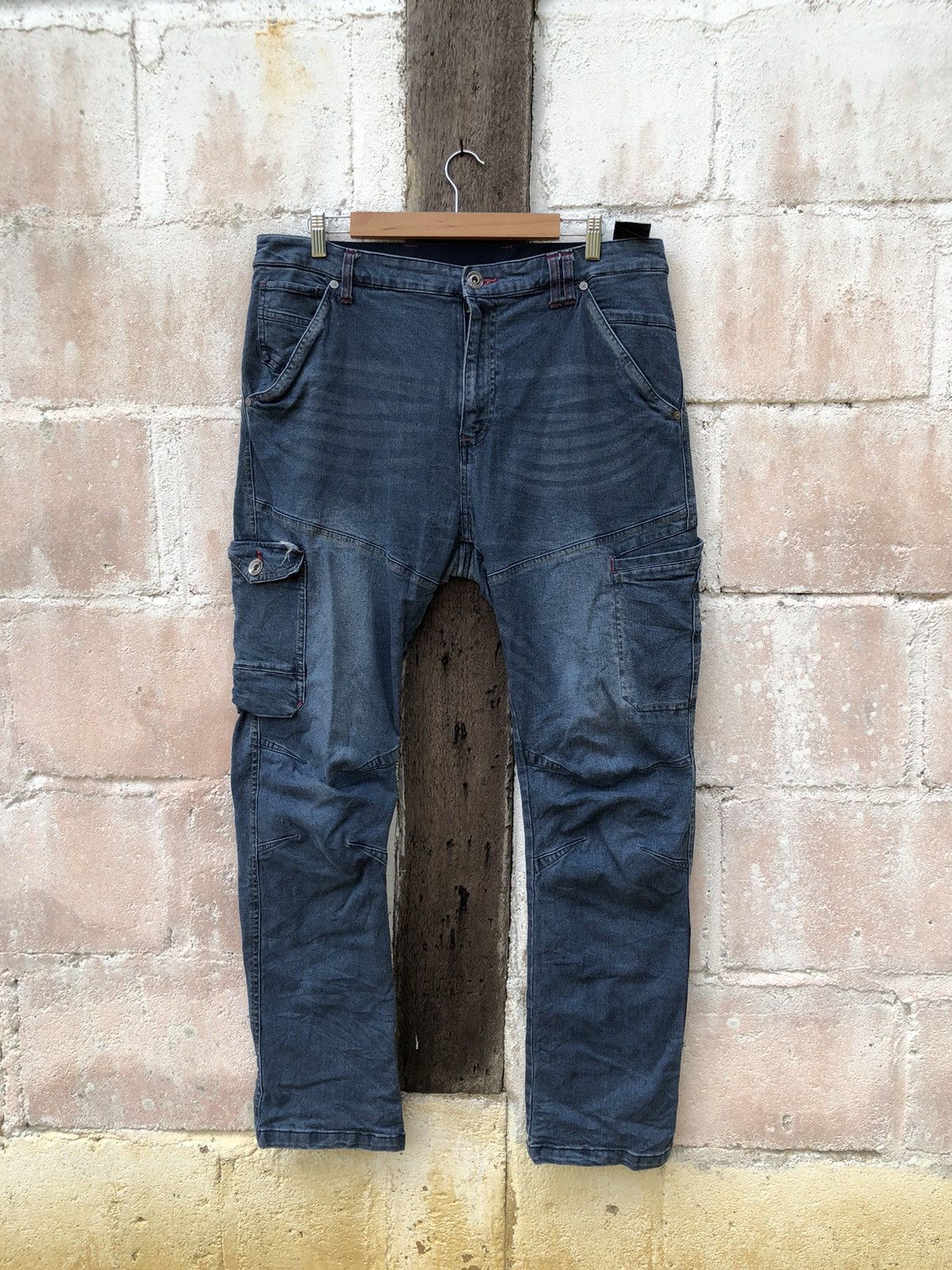Japanese Brand Fieldcore Cargo Denim Jeans Destress Size US 38 / EU 54 - 3 Thumbnail