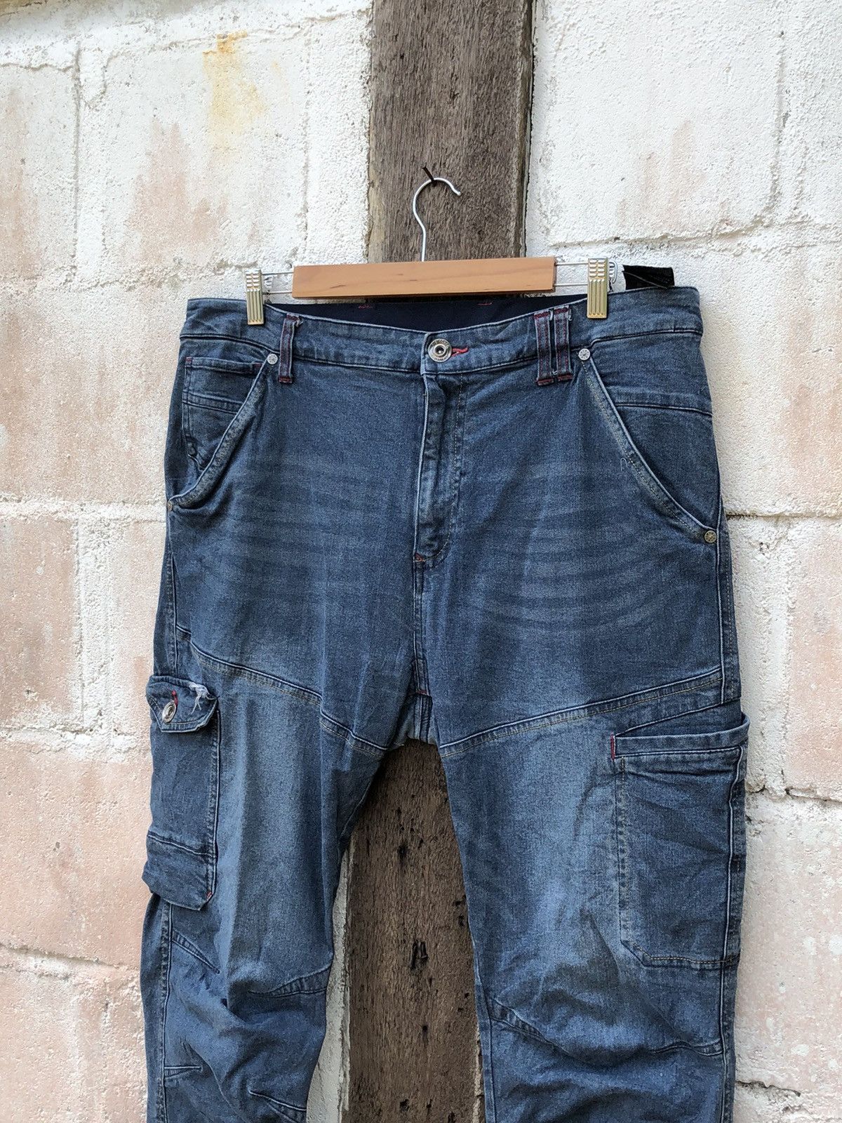 Japanese Brand Fieldcore Cargo Denim Jeans Destress Size US 38 / EU 54 - 5 Thumbnail