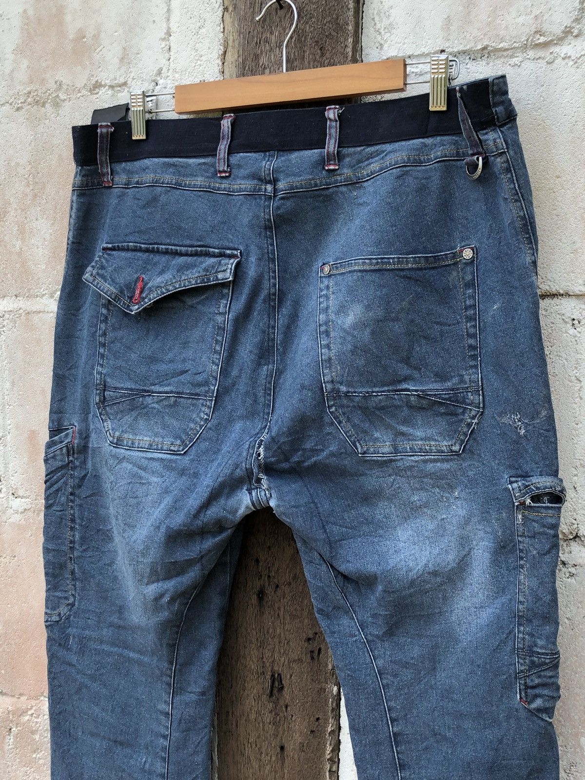 Japanese Brand Fieldcore Cargo Denim Jeans Destress Size US 38 / EU 54 - 7 Thumbnail