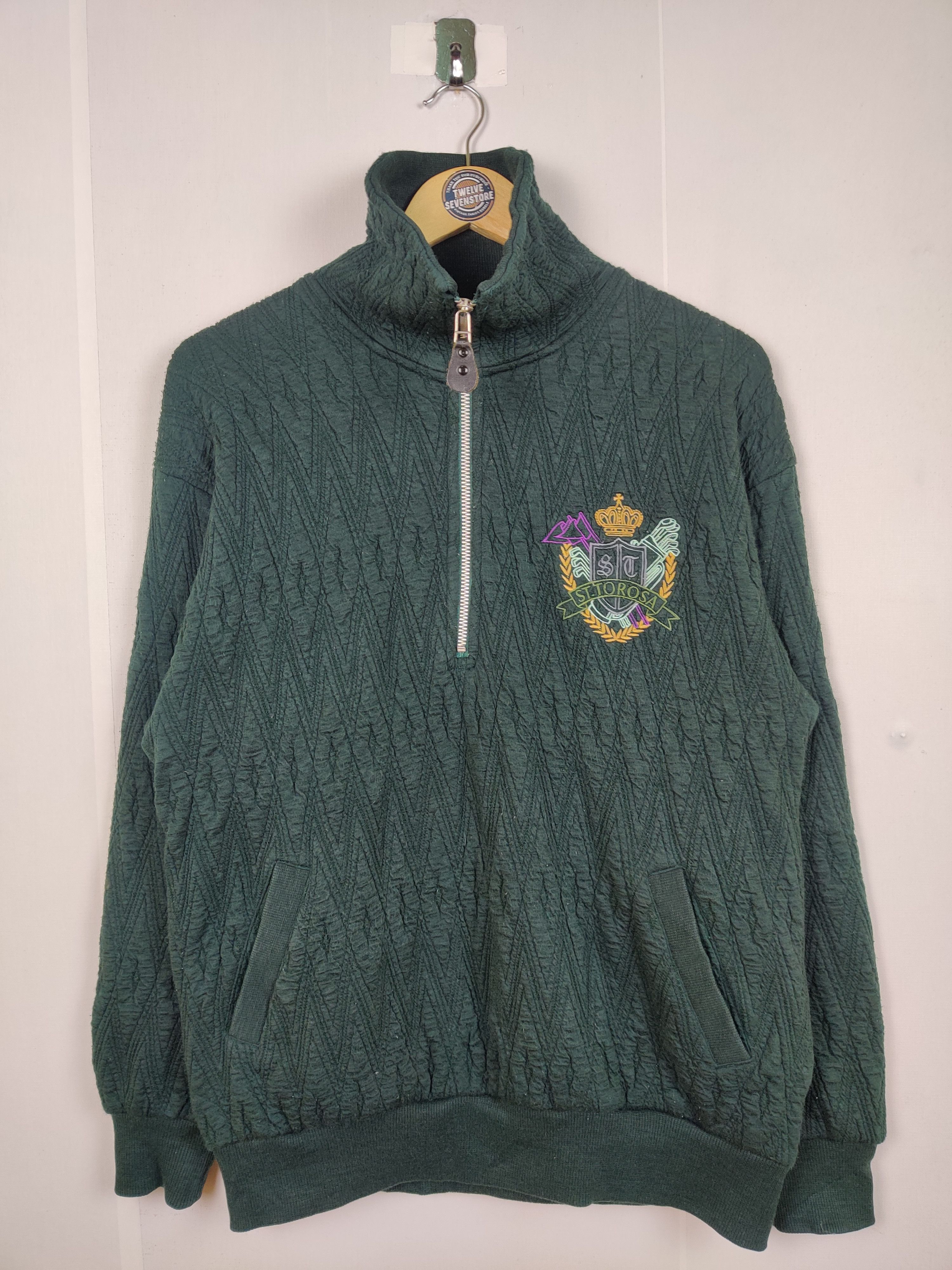 Japanese Brand Vintage St.Torosa Embroidery Half Zipper Sweatshirt Size US M / EU 48-50 / 2 - 4 Thumbnail