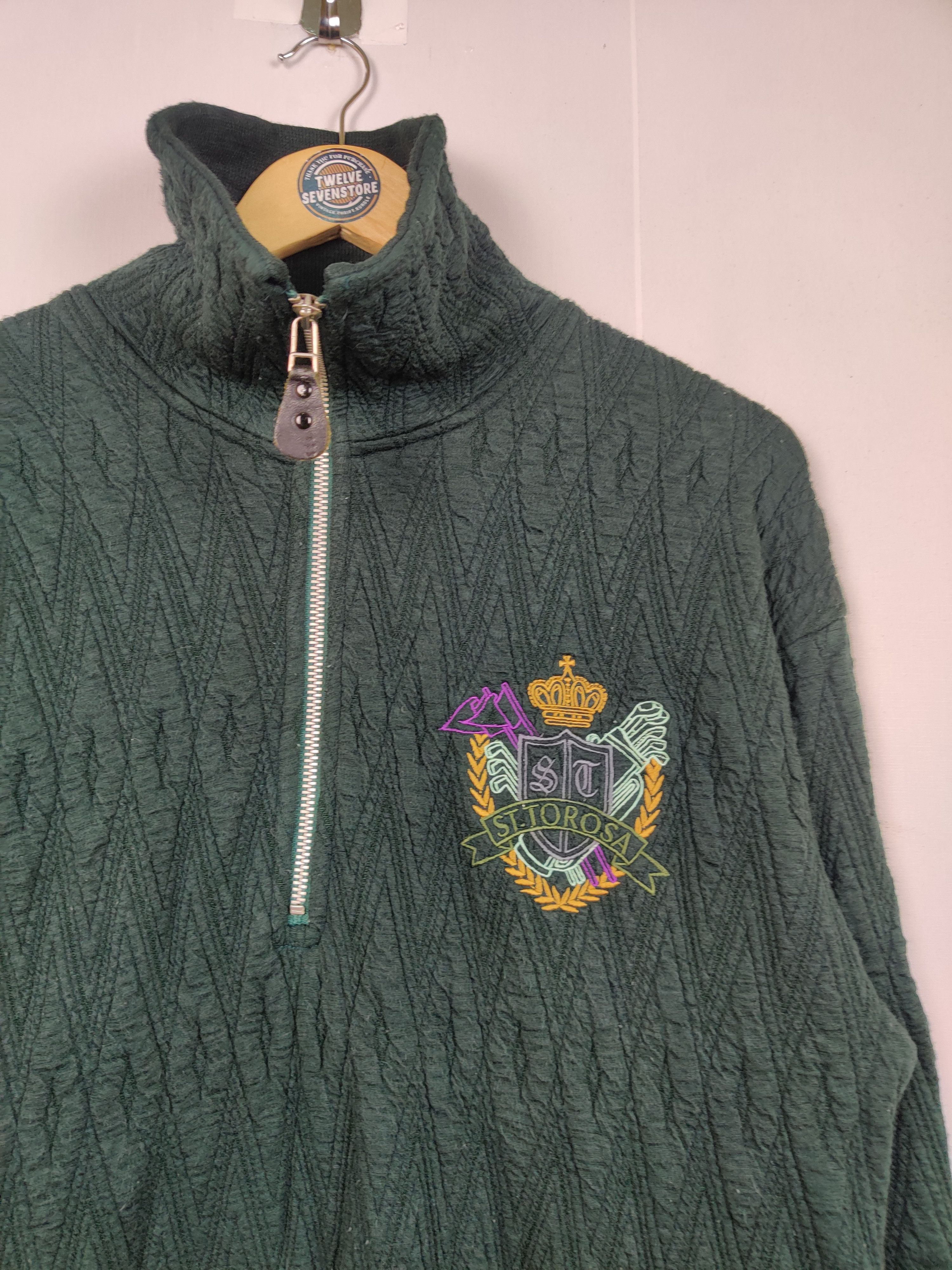 Japanese Brand Vintage St.Torosa Embroidery Half Zipper Sweatshirt Size US M / EU 48-50 / 2 - 5 Thumbnail
