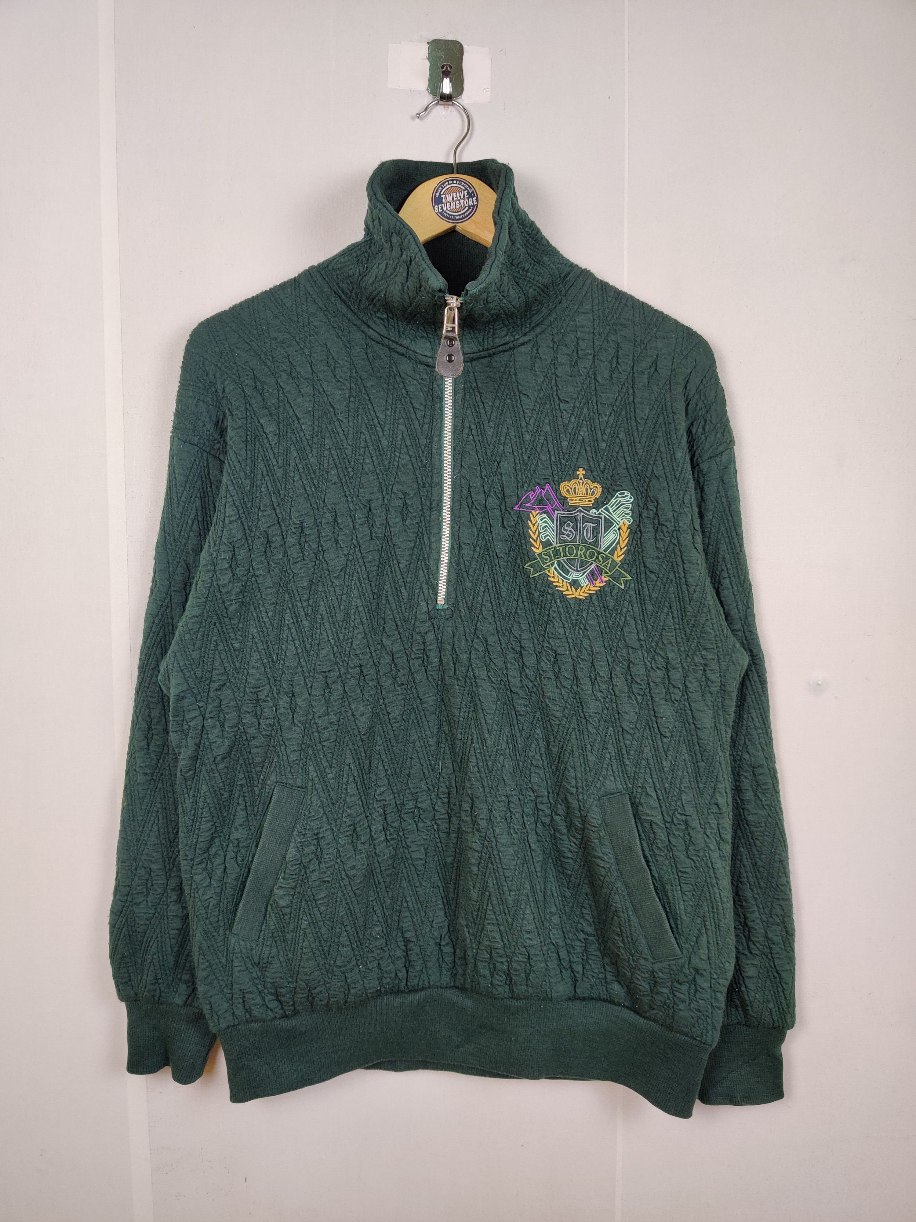 Japanese Brand Vintage St.Torosa Embroidery Half Zipper Sweatshirt Size US M / EU 48-50 / 2 - 1 Thumbnail