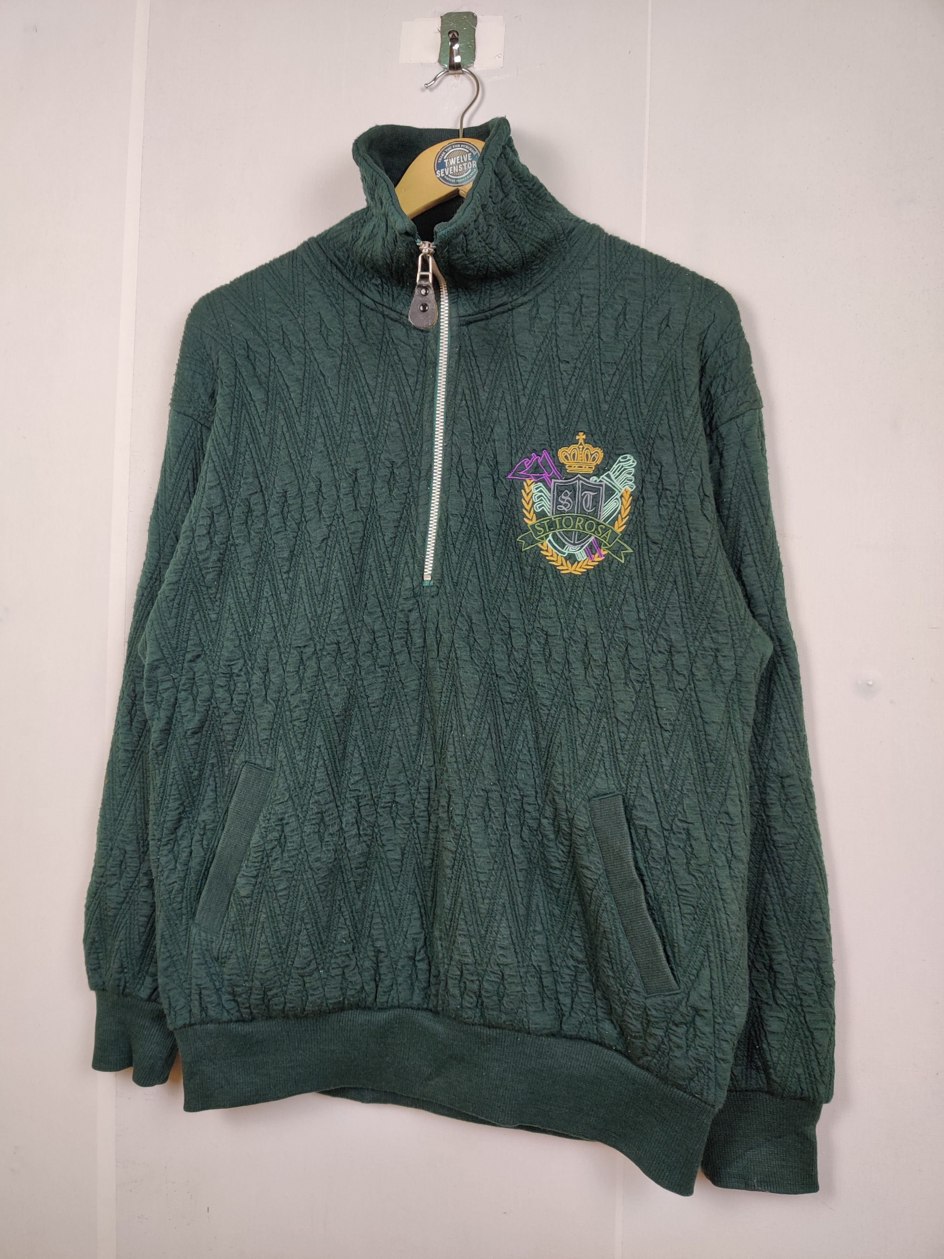 Japanese Brand Vintage St.Torosa Embroidery Half Zipper Sweatshirt Size US M / EU 48-50 / 2 - 2 Thumbnail