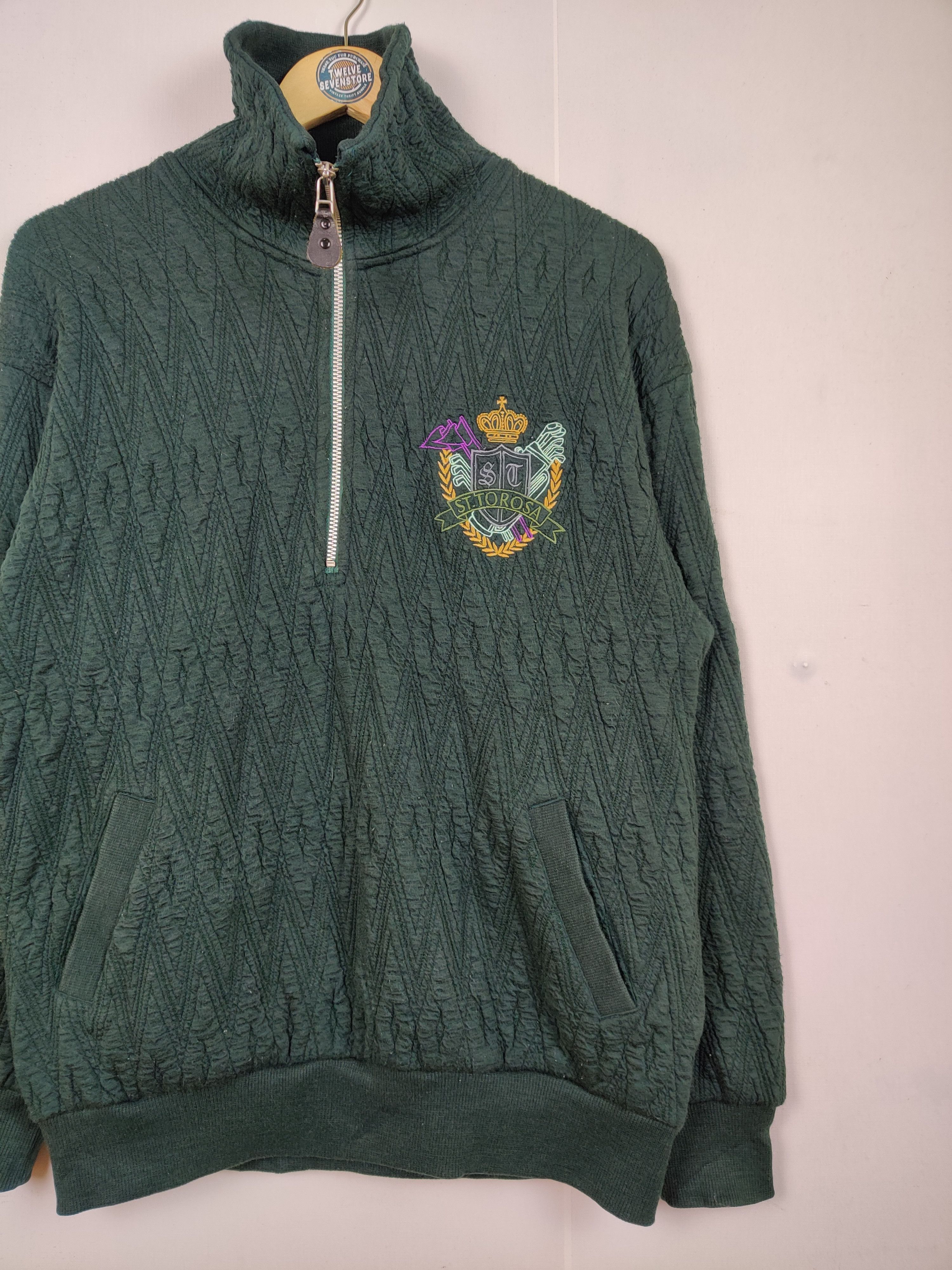 Japanese Brand Vintage St.Torosa Embroidery Half Zipper Sweatshirt Size US M / EU 48-50 / 2 - 3 Thumbnail