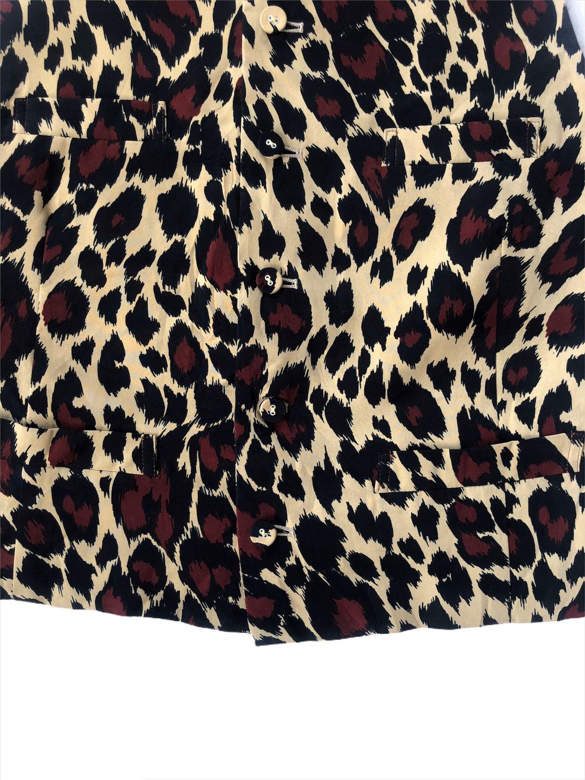 Yohji Yamamoto ARCHIVE🔥80s YOHJI Workshop Jacquard 🐆 Vest Size US S / EU 44-46 / 1 - 3 Thumbnail