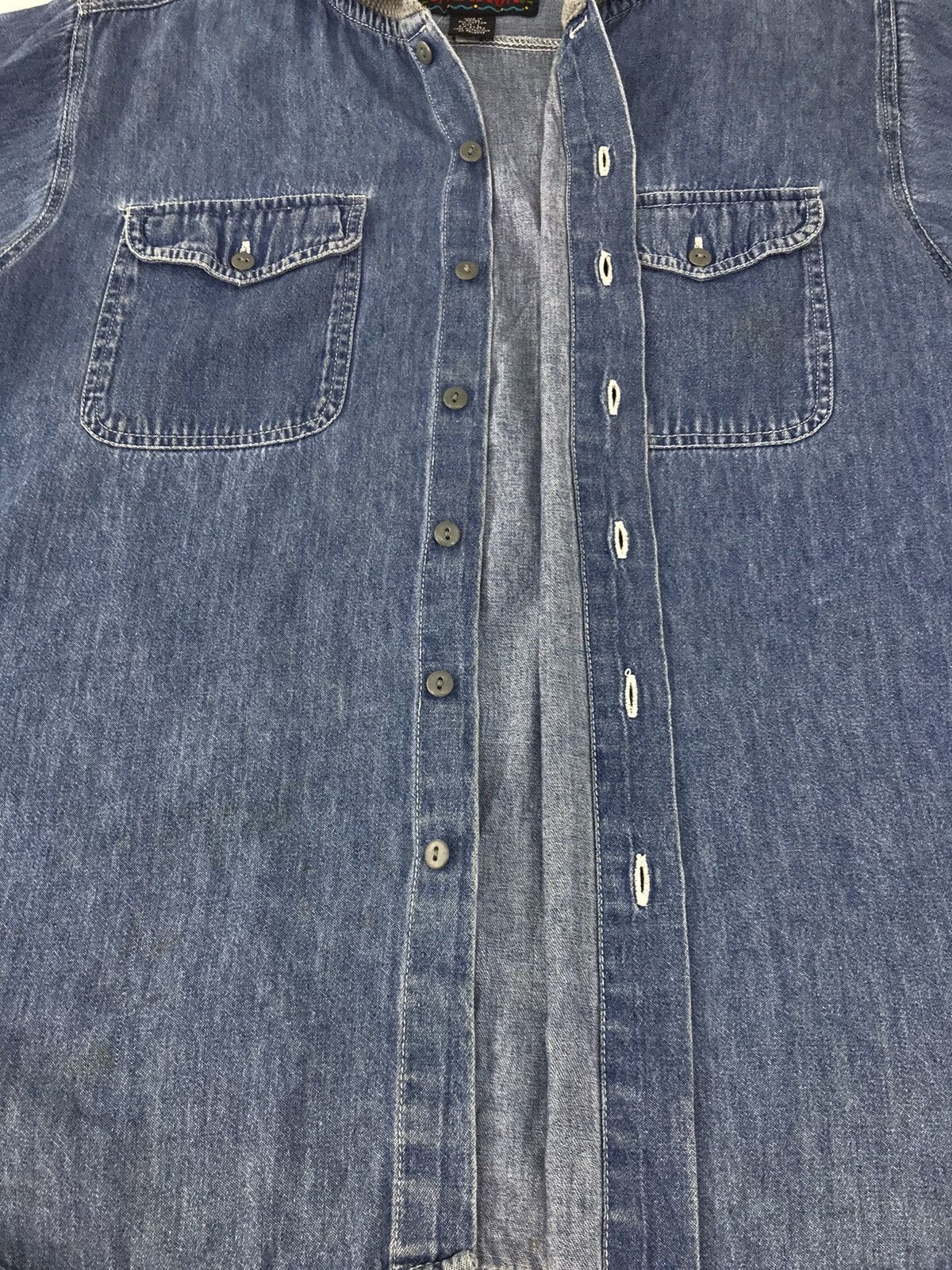 Vacation × Vintage Vacation Indigo Denim Button Up Hoodies Shirt Double Pocket Size US M / EU 48-50 / 2 - 3 Thumbnail