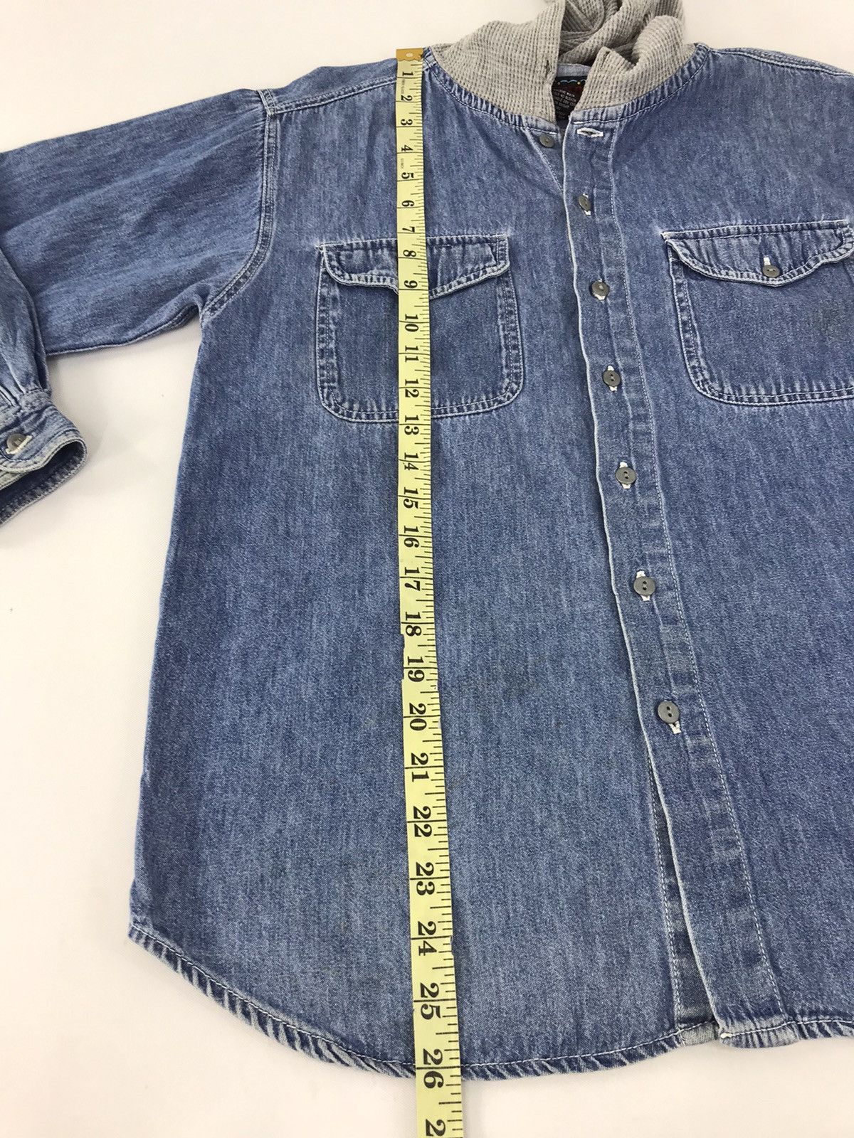 Vacation × Vintage Vacation Indigo Denim Button Up Hoodies Shirt Double Pocket Size US M / EU 48-50 / 2 - 9 Thumbnail