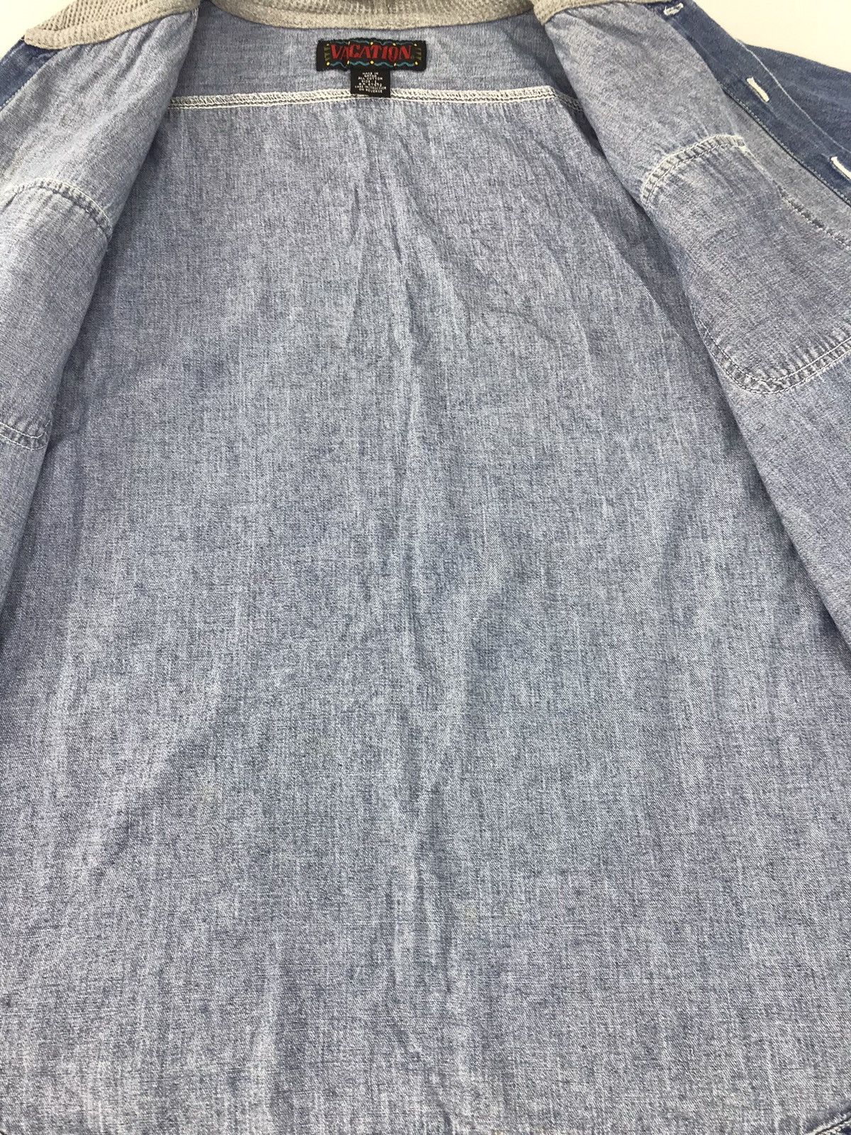 Vacation × Vintage Vacation Indigo Denim Button Up Hoodies Shirt Double Pocket Size US M / EU 48-50 / 2 - 4 Thumbnail