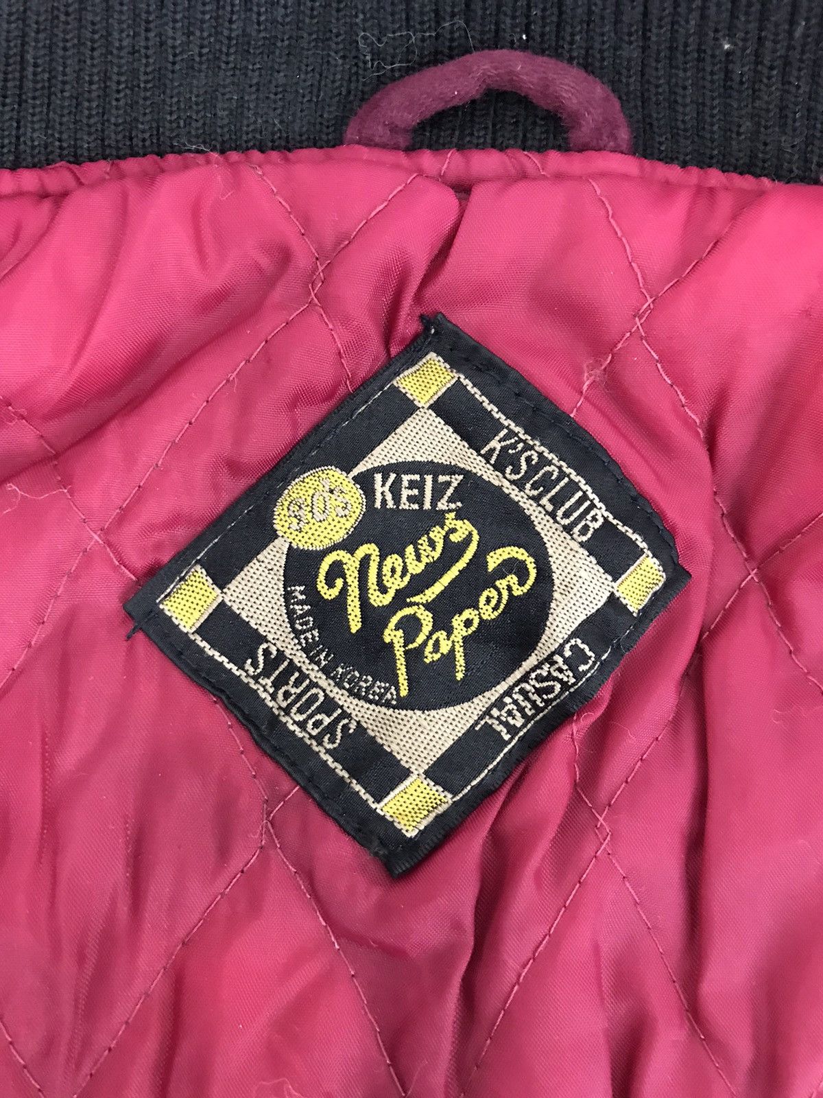 Vintage 90s Keiz Newspaper Funny Boys Club Wool Varsity Jacket Size US L / EU 52-54 / 3 - 5 Thumbnail