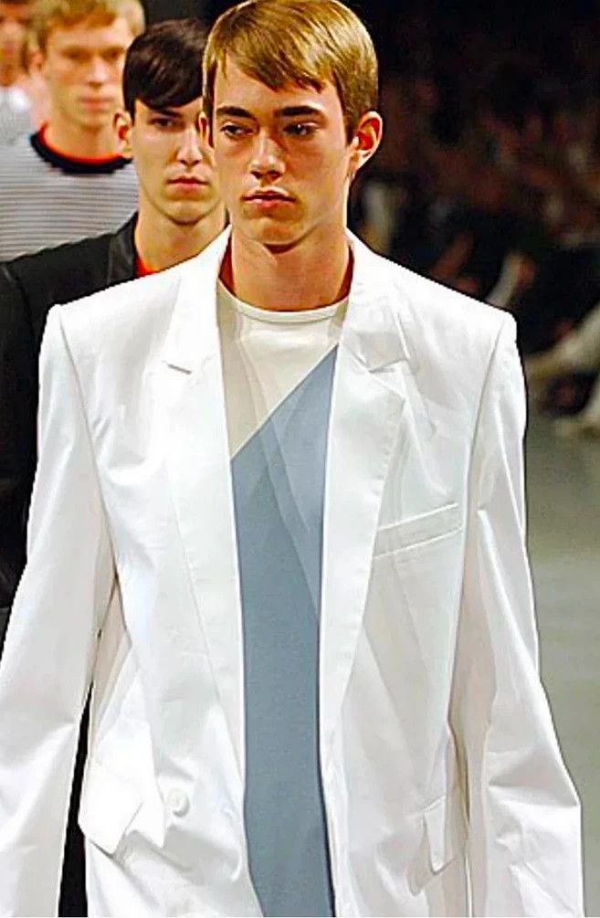 SS07 Runway Single Button No Pocket Off-White Blazer