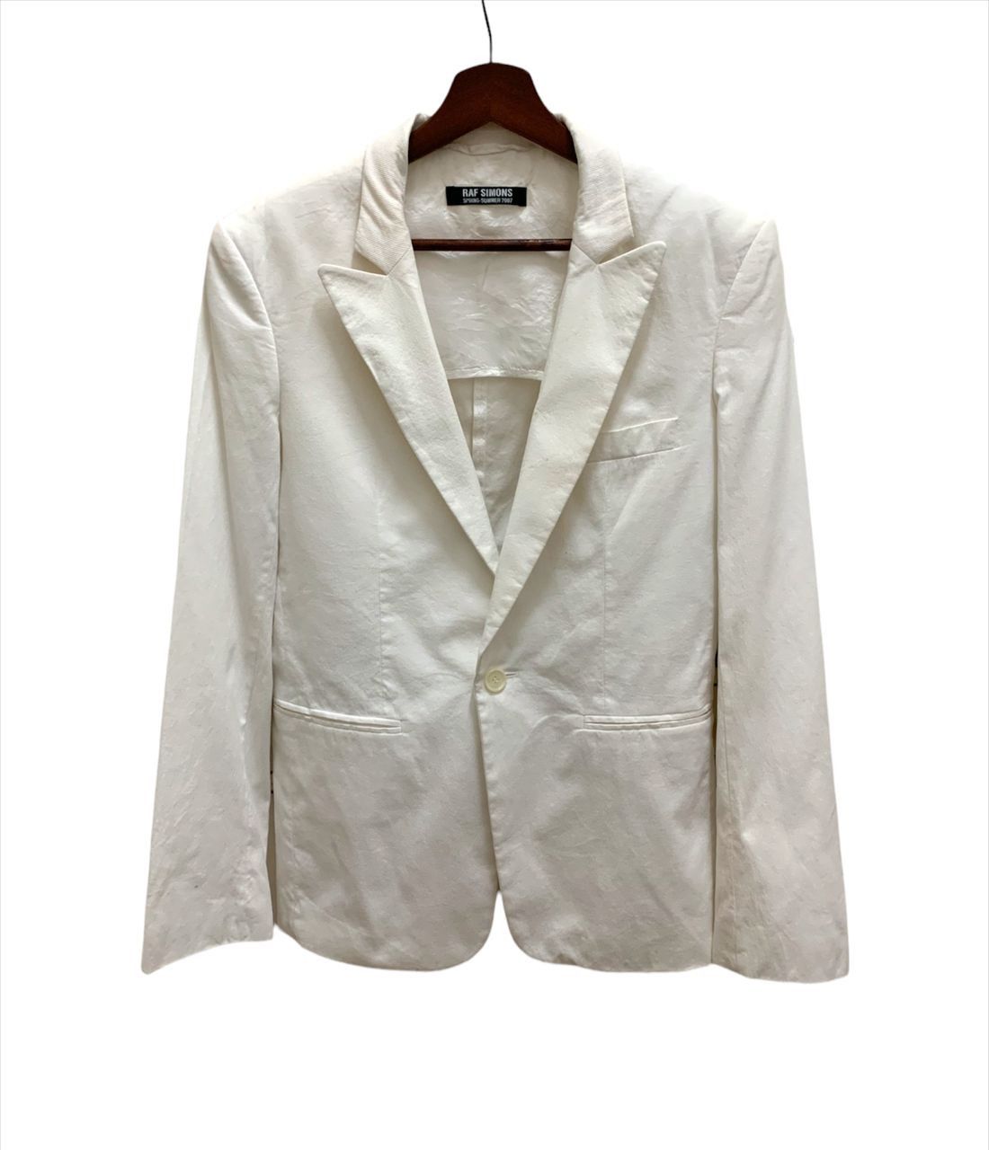 Raf Simons SS07 Runway Single Button No Pocket Off-White Blazer Size US S / EU 44-46 / 1 - 2 Thumbnail