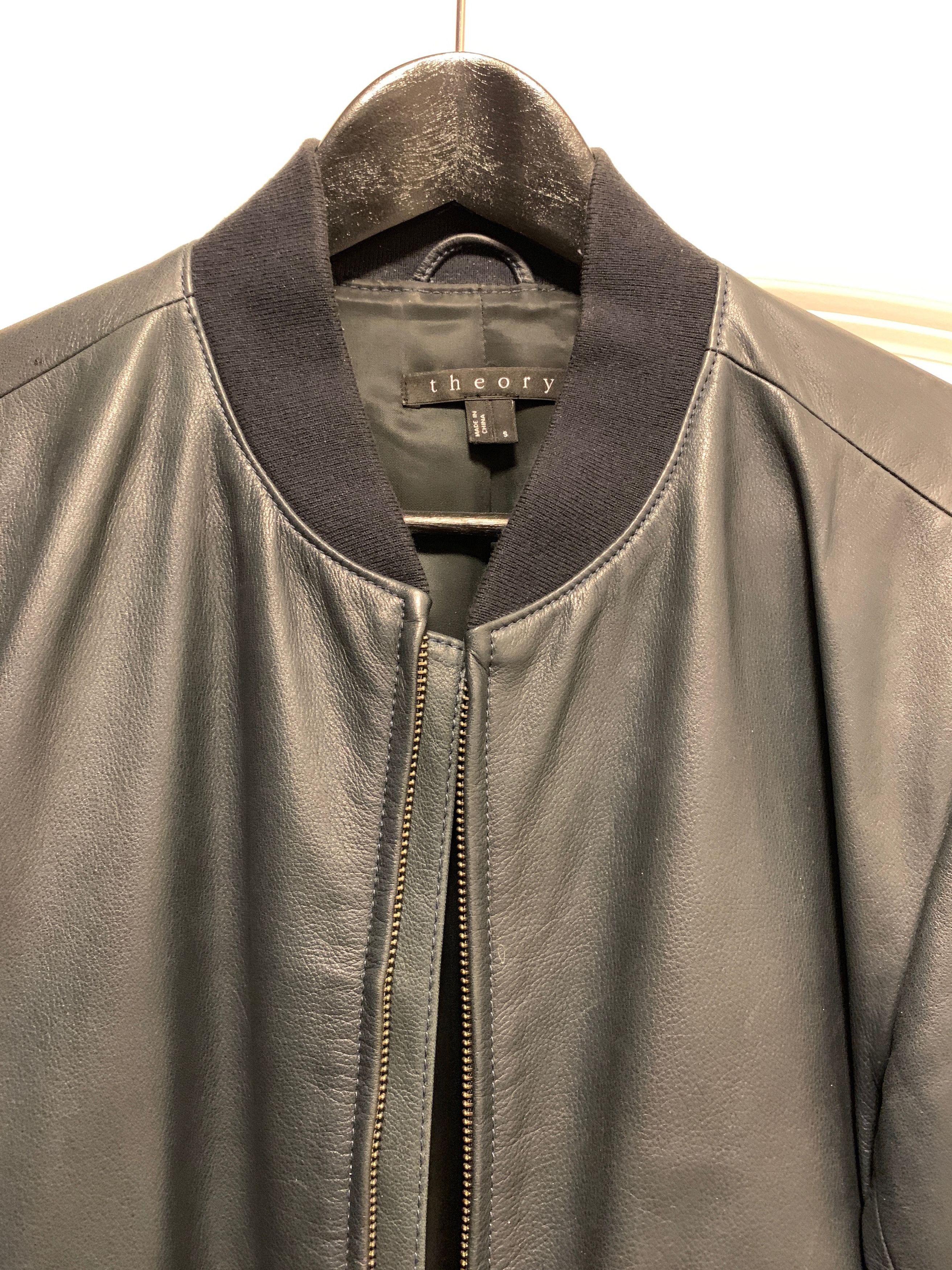 Theory Theory Blue Tivea Leather Jacket // Size S Size US S / EU 44-46 / 1 - 4 Thumbnail