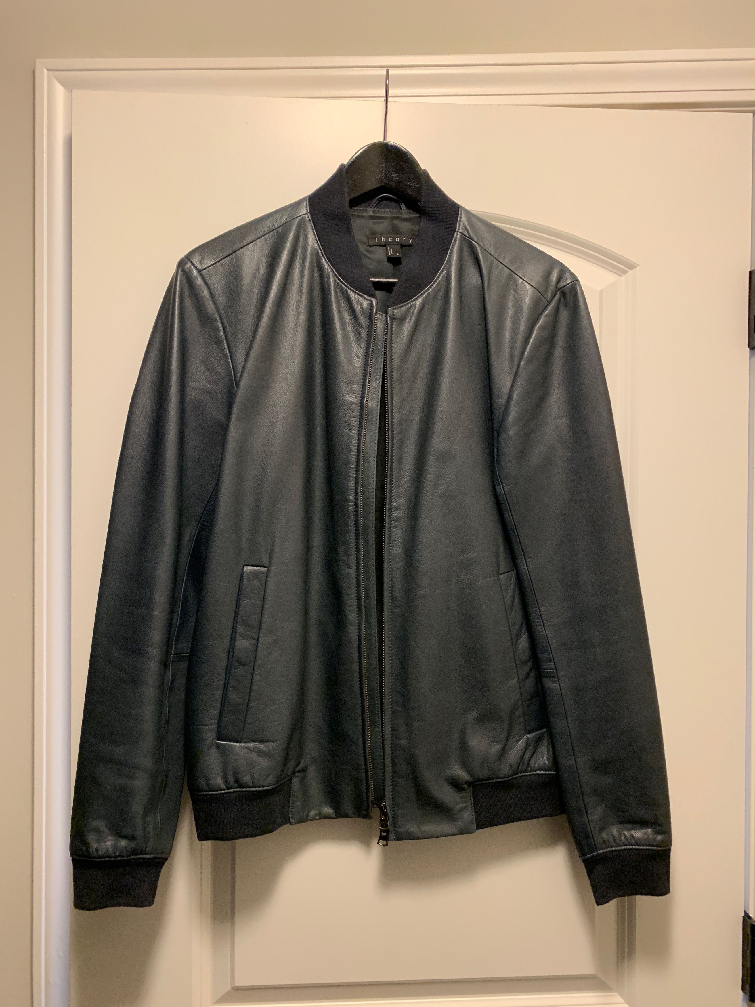 Theory Theory Blue Tivea Leather Jacket // Size S Size US S / EU 44-46 / 1 - 1 Thumbnail