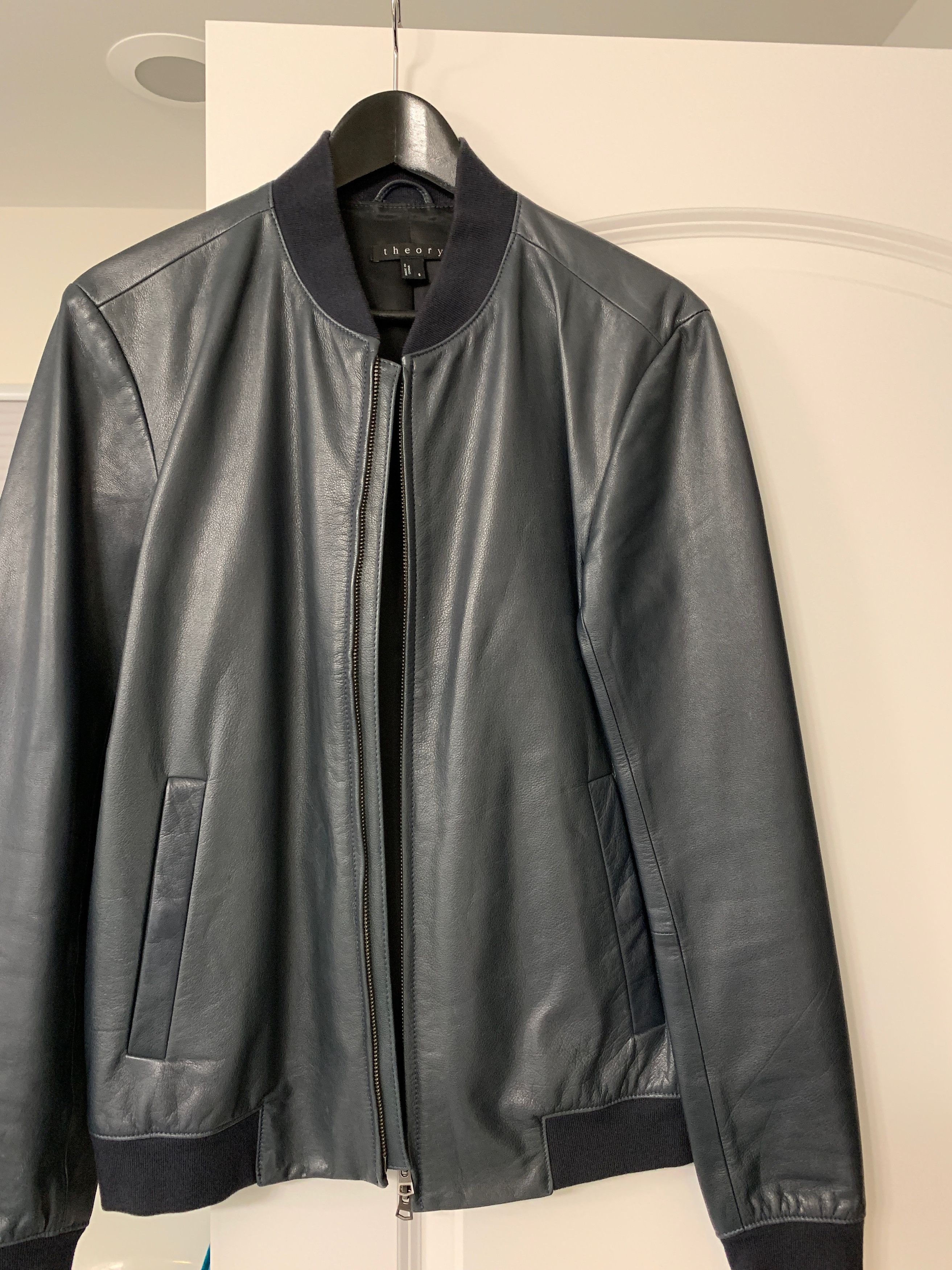 Theory Theory Blue Tivea Leather Jacket // Size S Size US S / EU 44-46 / 1 - 2 Thumbnail