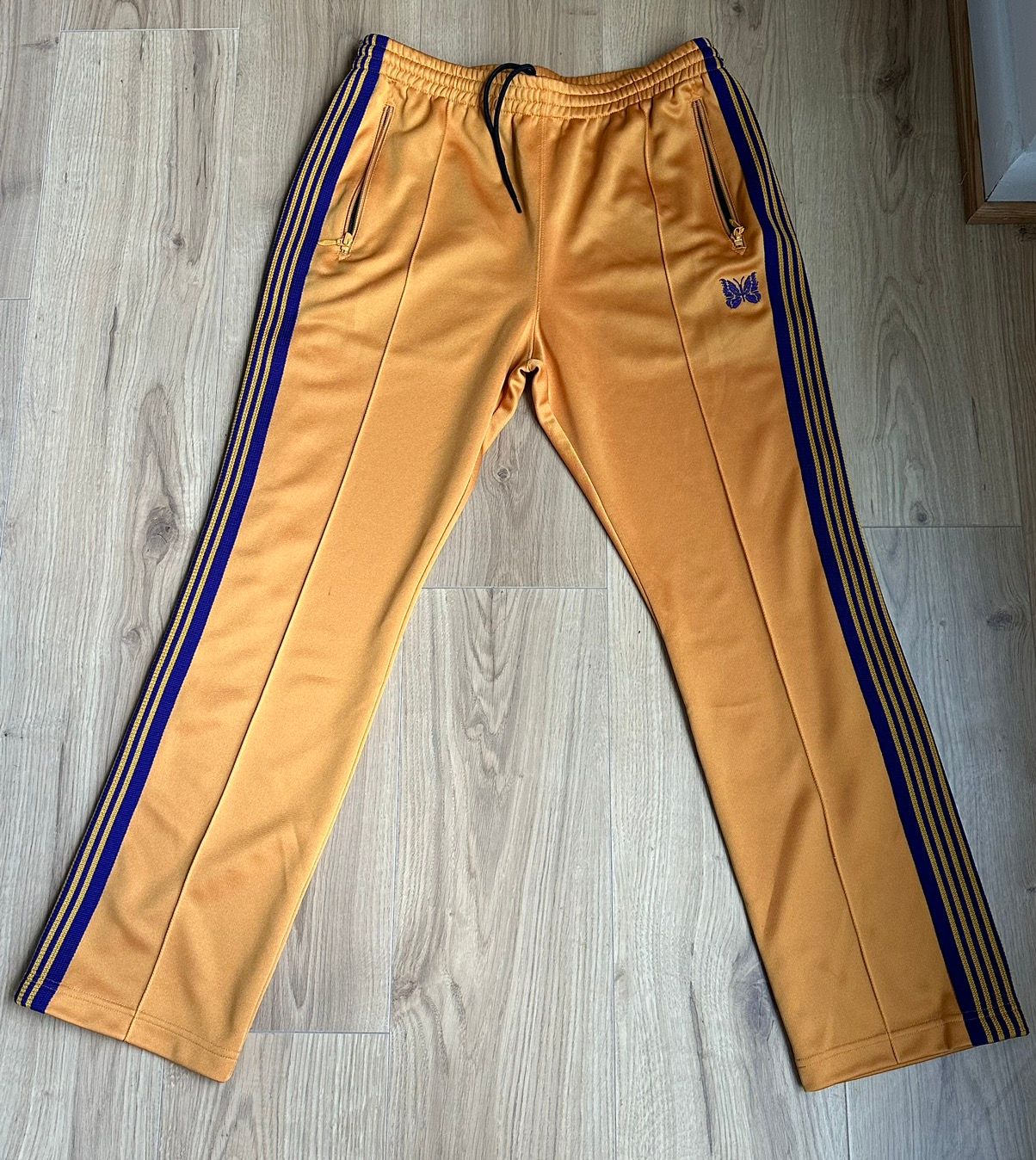 Pre-owned Needles Narrow Track Pants In Gold