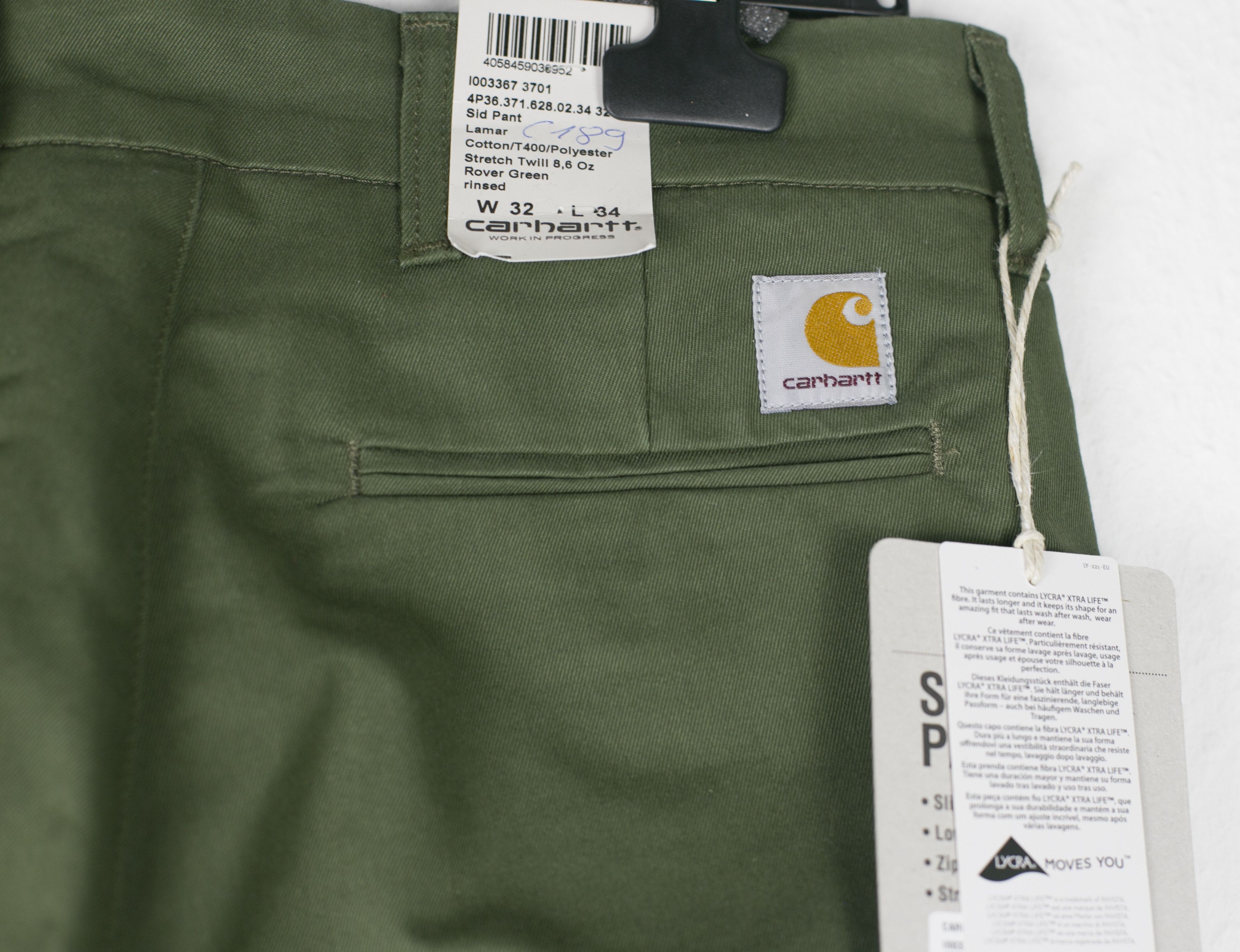 Carhartt Wip NWT Carhartt WIP SID PANT Lamar Stretch Rover Green W32 L34 Size US 32 / EU 48 - 2 Thumbnail