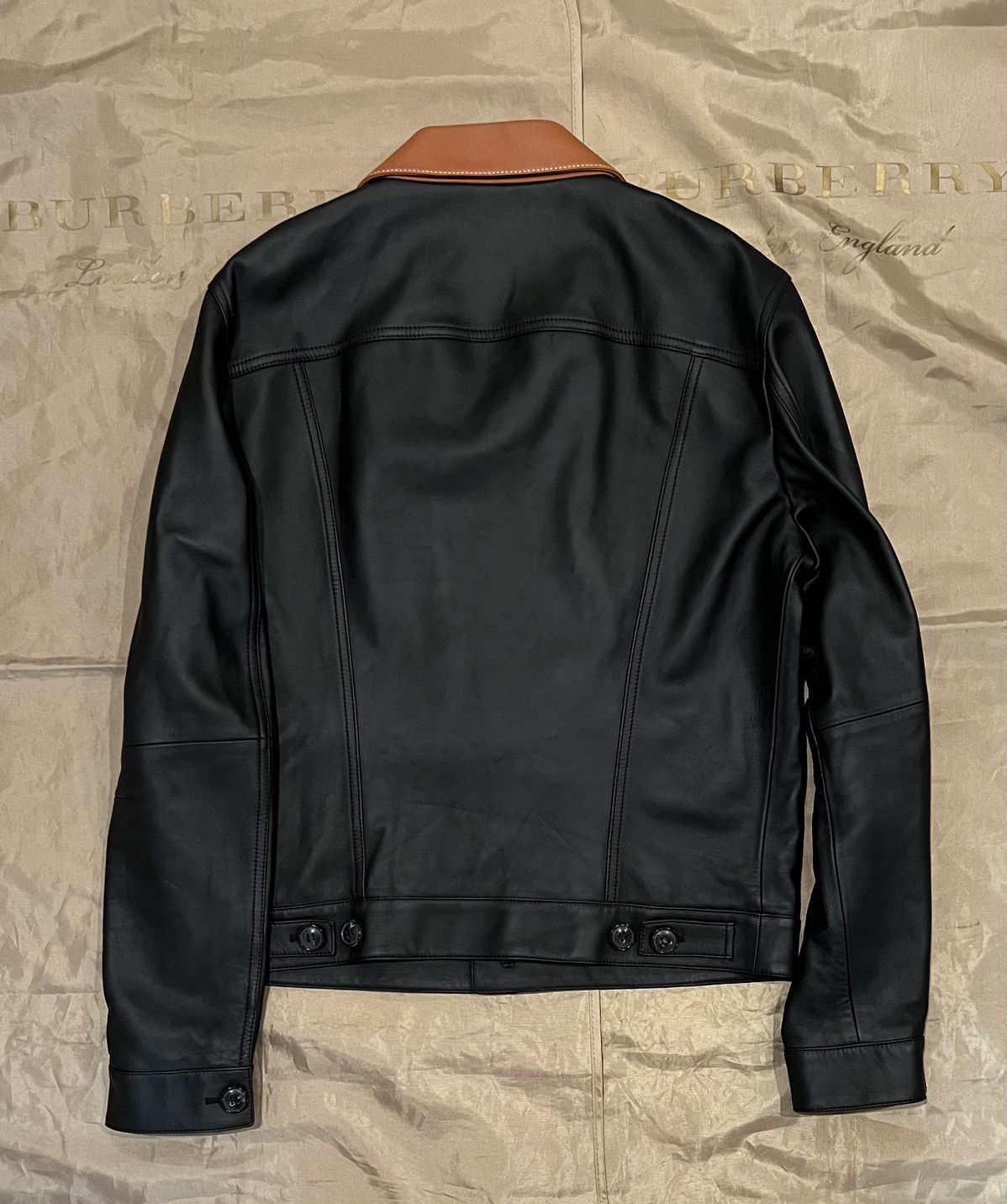 Amiri Amiri Men's Black Contrasted Leather Jacket size 50 fits M/L Size US M / EU 48-50 / 2 - 6 Thumbnail