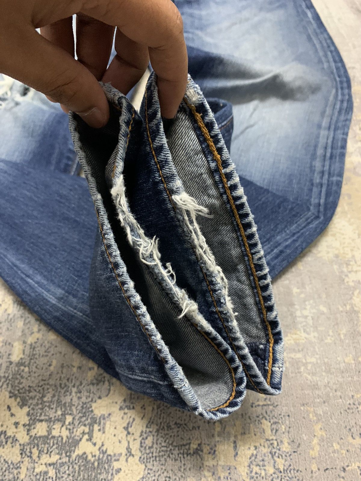 Levi's Vintage Levis 503 Jeans Distressed Denim Jeans 33x31.5 Size US 33 - 8 Thumbnail