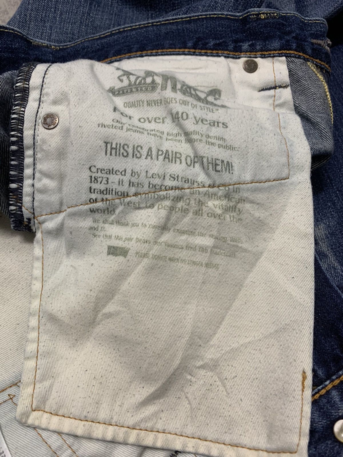 Levi's Vintage Levis 503 Jeans Distressed Denim Jeans 33x31.5 Size US 33 - 18 Thumbnail