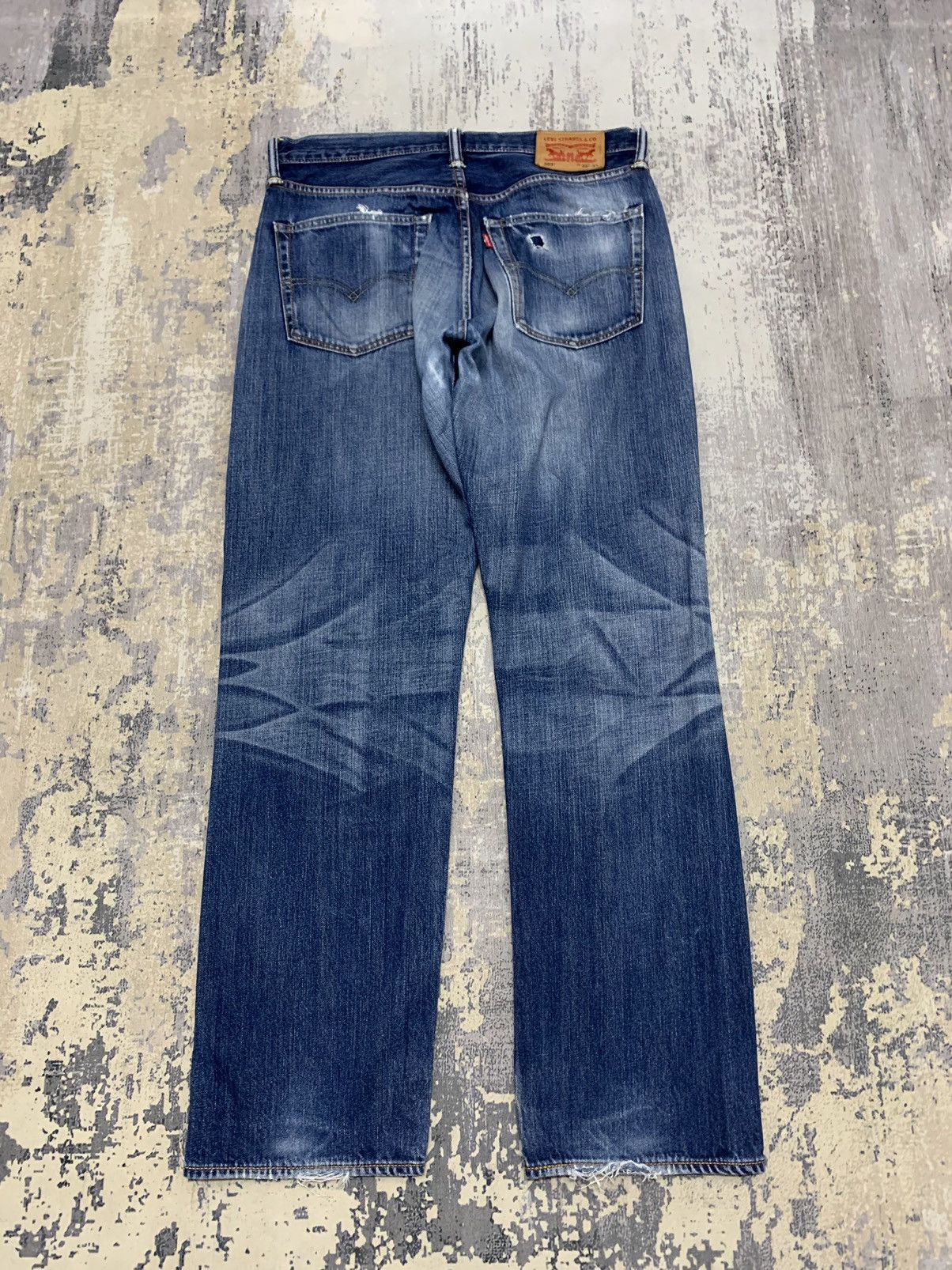 Levi's Vintage Levis 503 Jeans Distressed Denim Jeans 33x31.5 Size US 33 - 10 Thumbnail