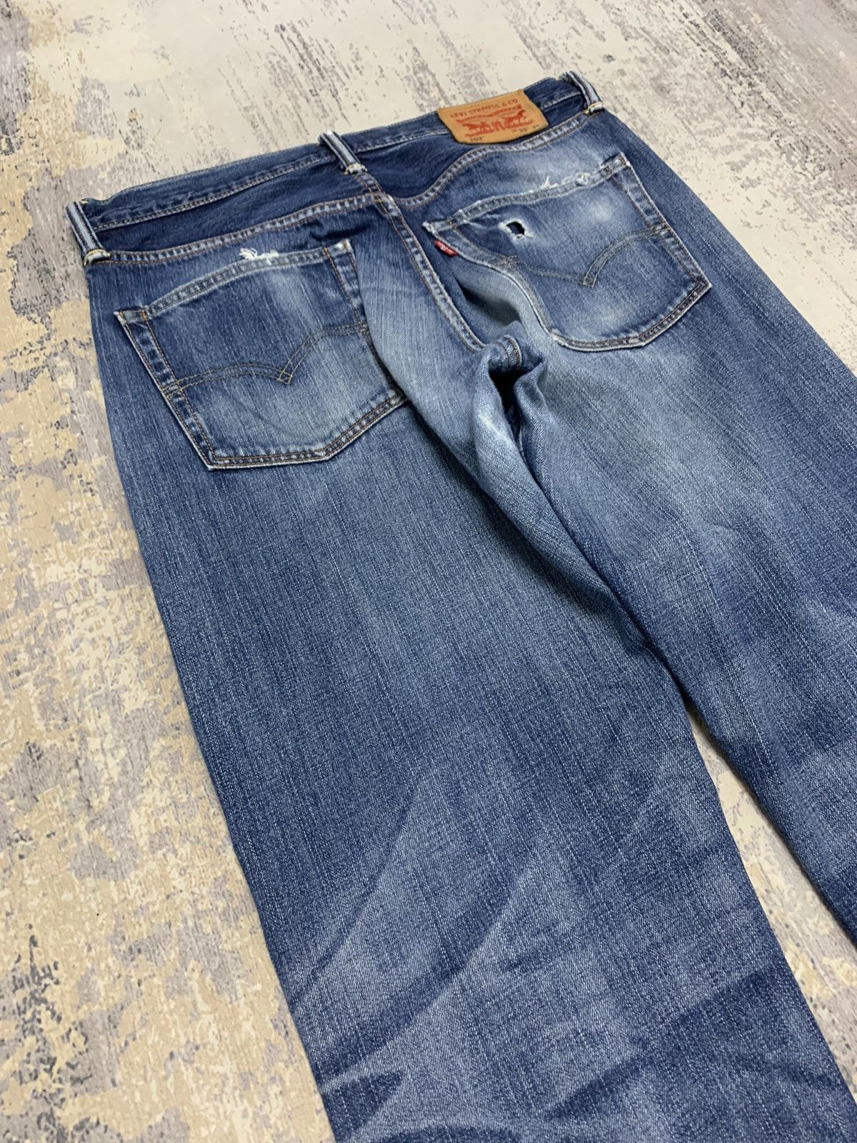 Levi's Vintage Levis 503 Jeans Distressed Denim Jeans 33x31.5 Size US 33 - 11 Thumbnail