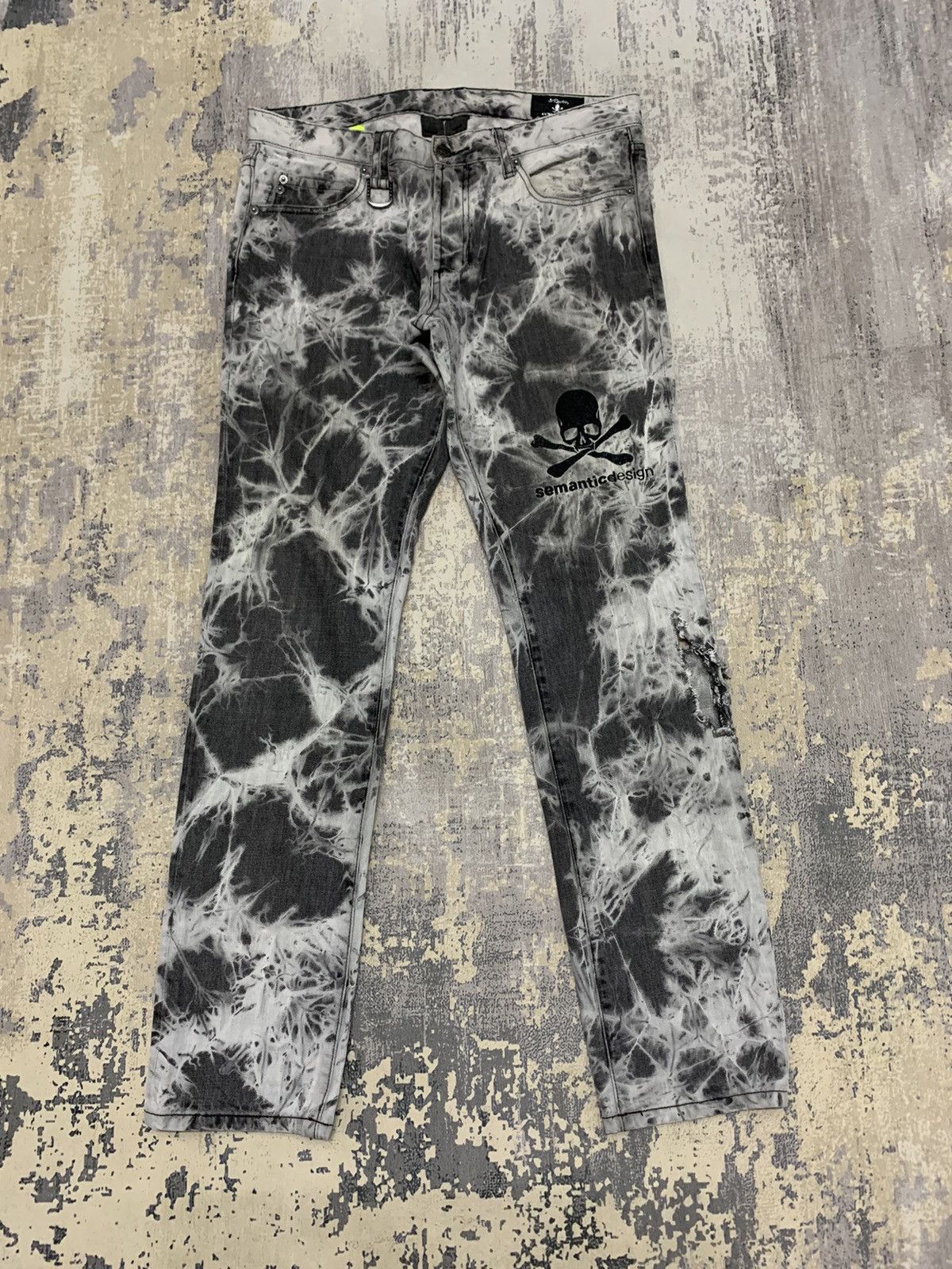 Japanese Brand Roen X Semantic Design Distressed Acid Wash Jeans 33x31 Size US 33 - 1 Thumbnail