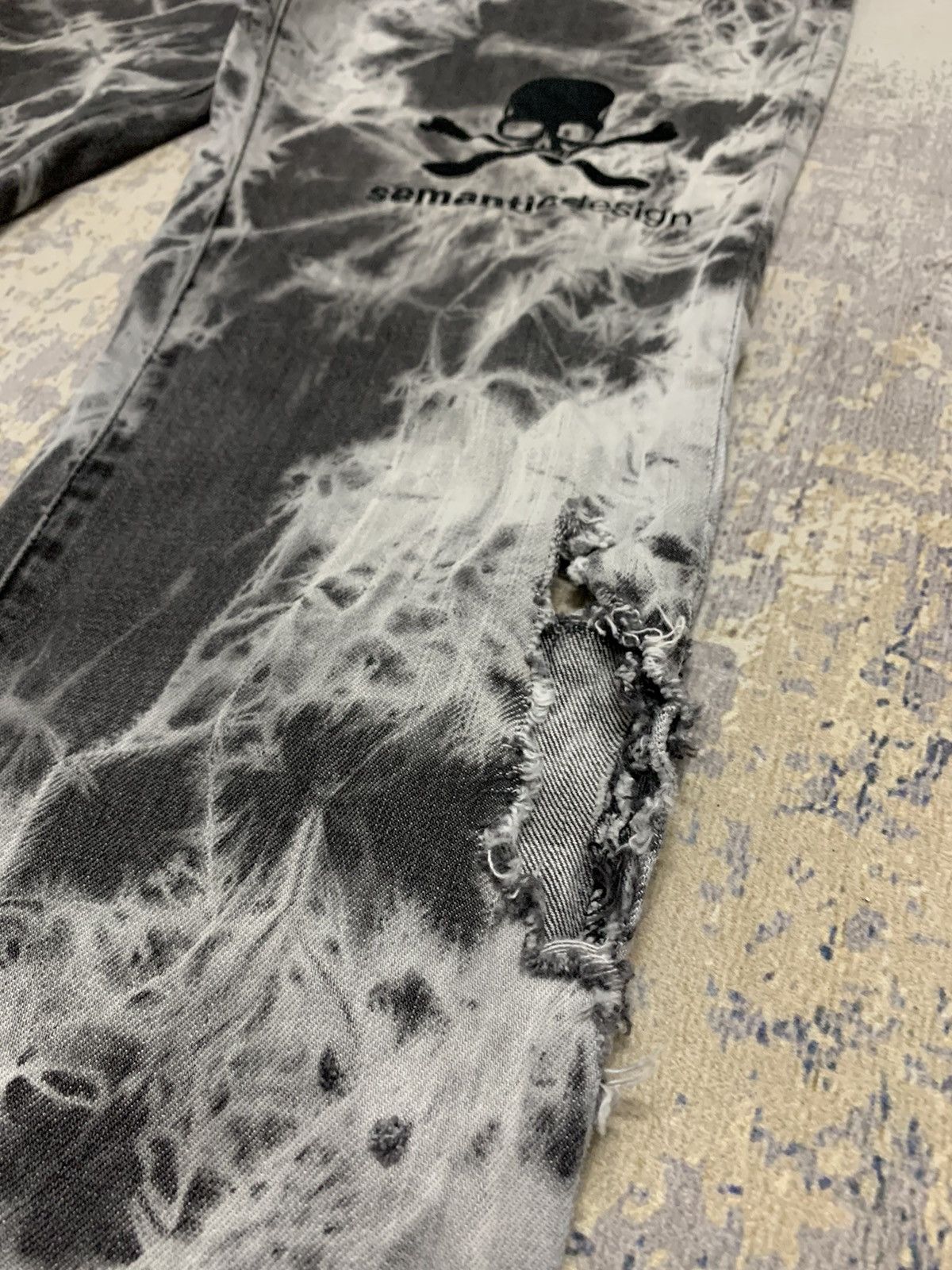 Japanese Brand Roen X Semantic Design Distressed Acid Wash Jeans 33x31 Size US 33 - 5 Thumbnail