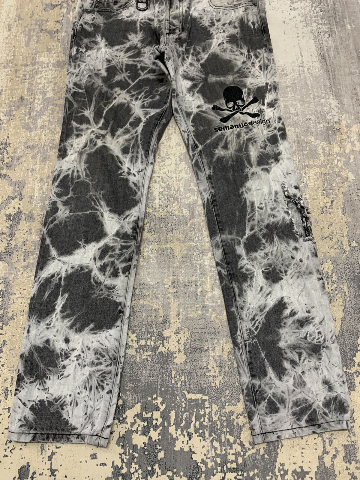 Japanese Brand Roen X Semantic Design Distressed Acid Wash Jeans 33x31 Size US 33 - 2 Thumbnail