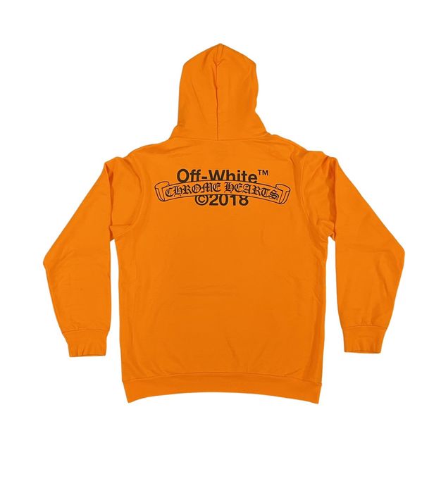 Off white chrome on sale hearts orange hoodie