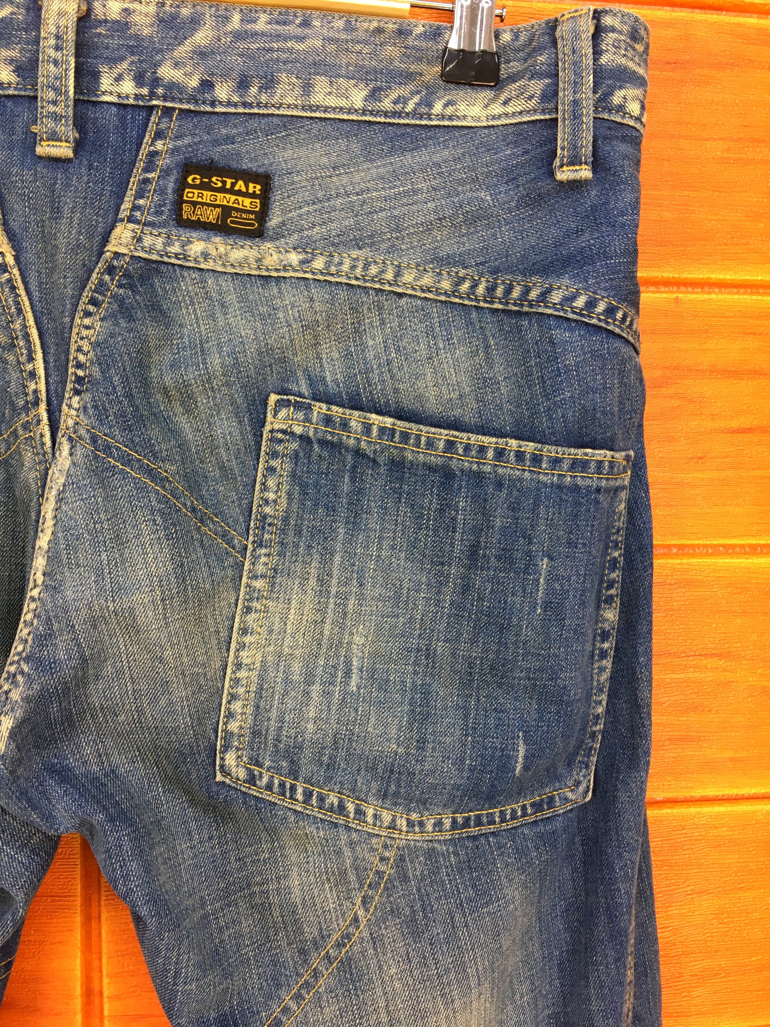 G-Star Vintage Y2k G-STAR Symmetric Stone Wash Denim Jeans Size US 32 / EU 48 - 13 Thumbnail