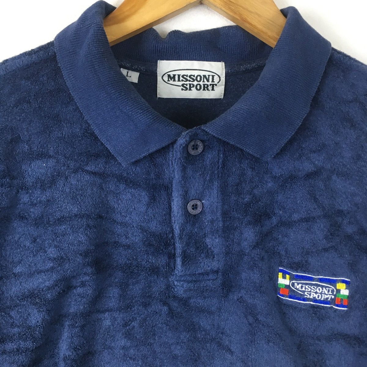 Missoni Vintage 90s Missoni Sport Polo Shirt Size US M / EU 48-50 / 2 - 2 Thumbnail