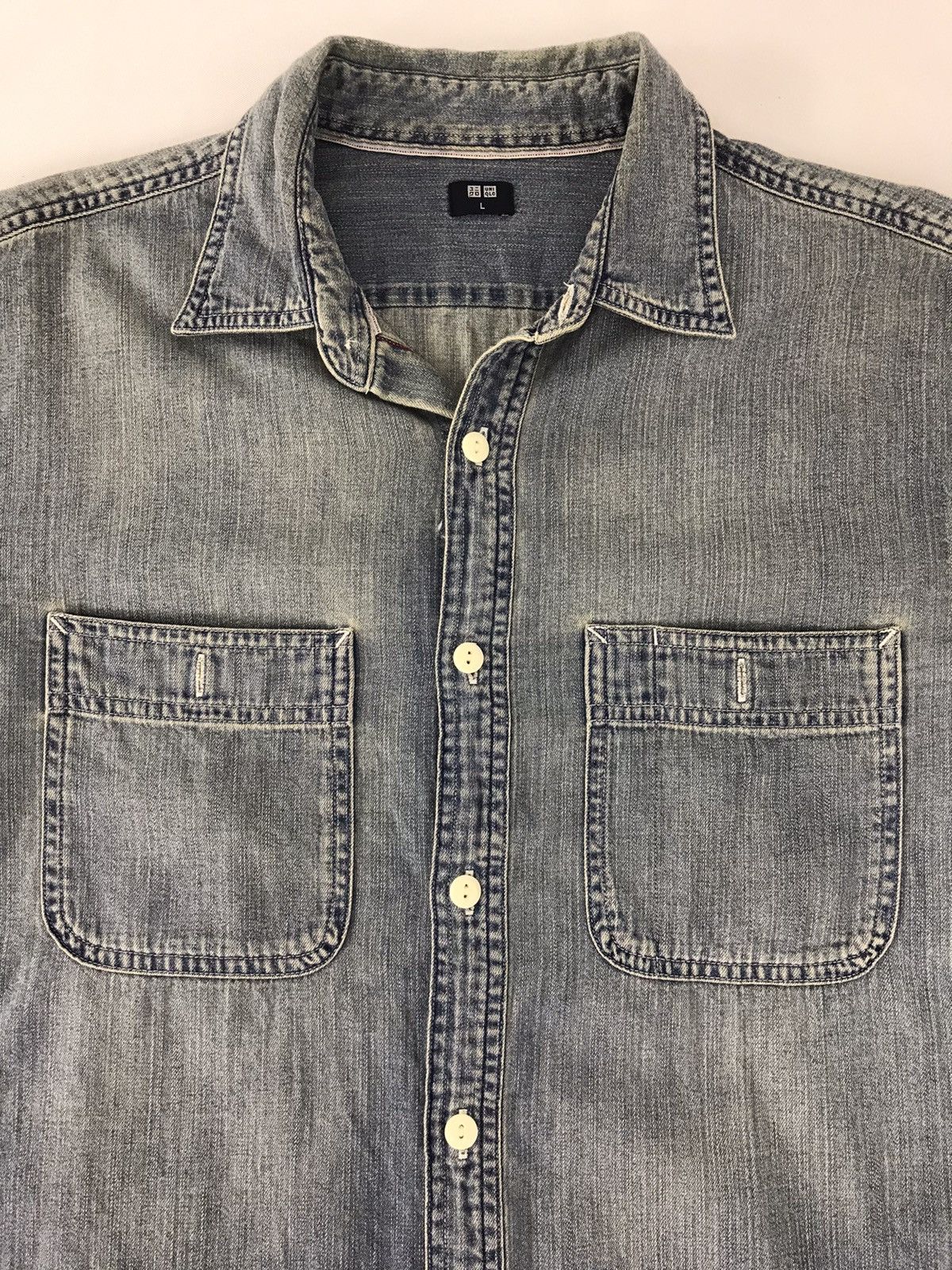 Japanese Brand Indigo Denim Button Up Down Shirt Tee Double Pocket K226j Size US L / EU 52-54 / 3 - 3 Thumbnail