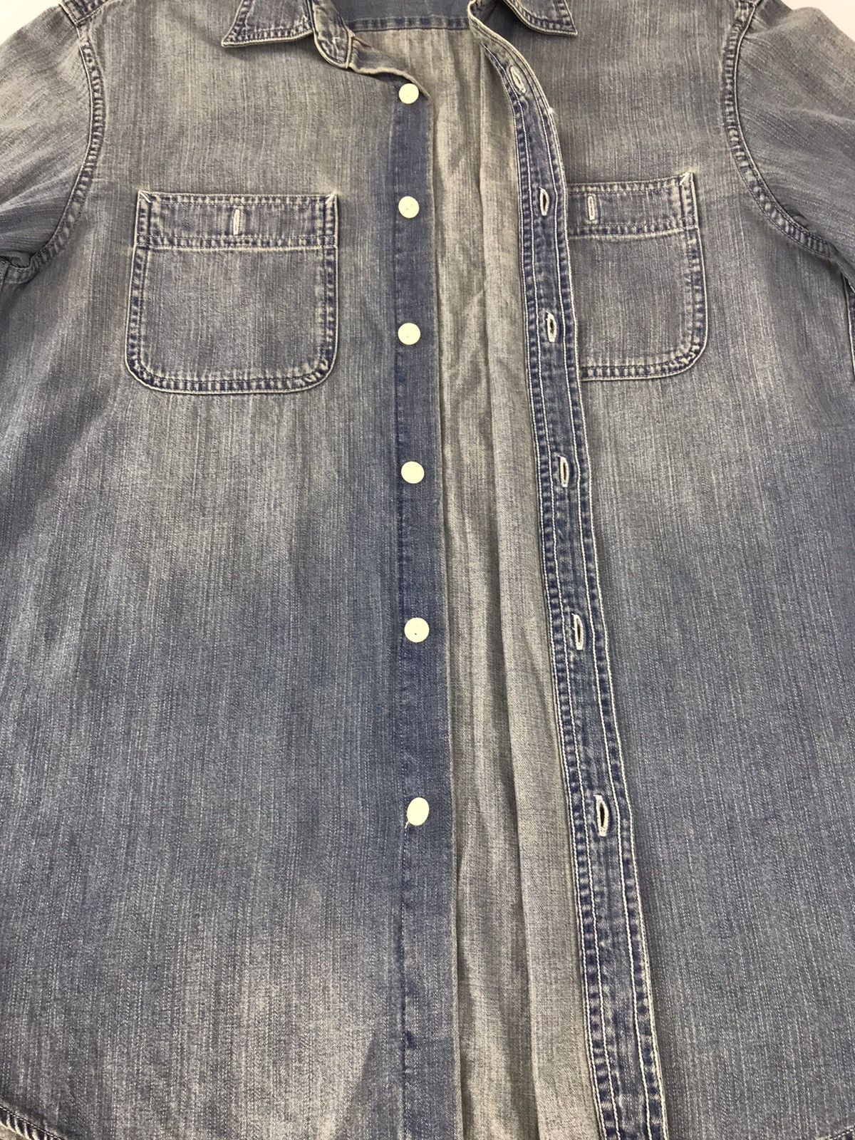 Japanese Brand Indigo Denim Button Up Down Shirt Tee Double Pocket K226j Size US L / EU 52-54 / 3 - 4 Thumbnail