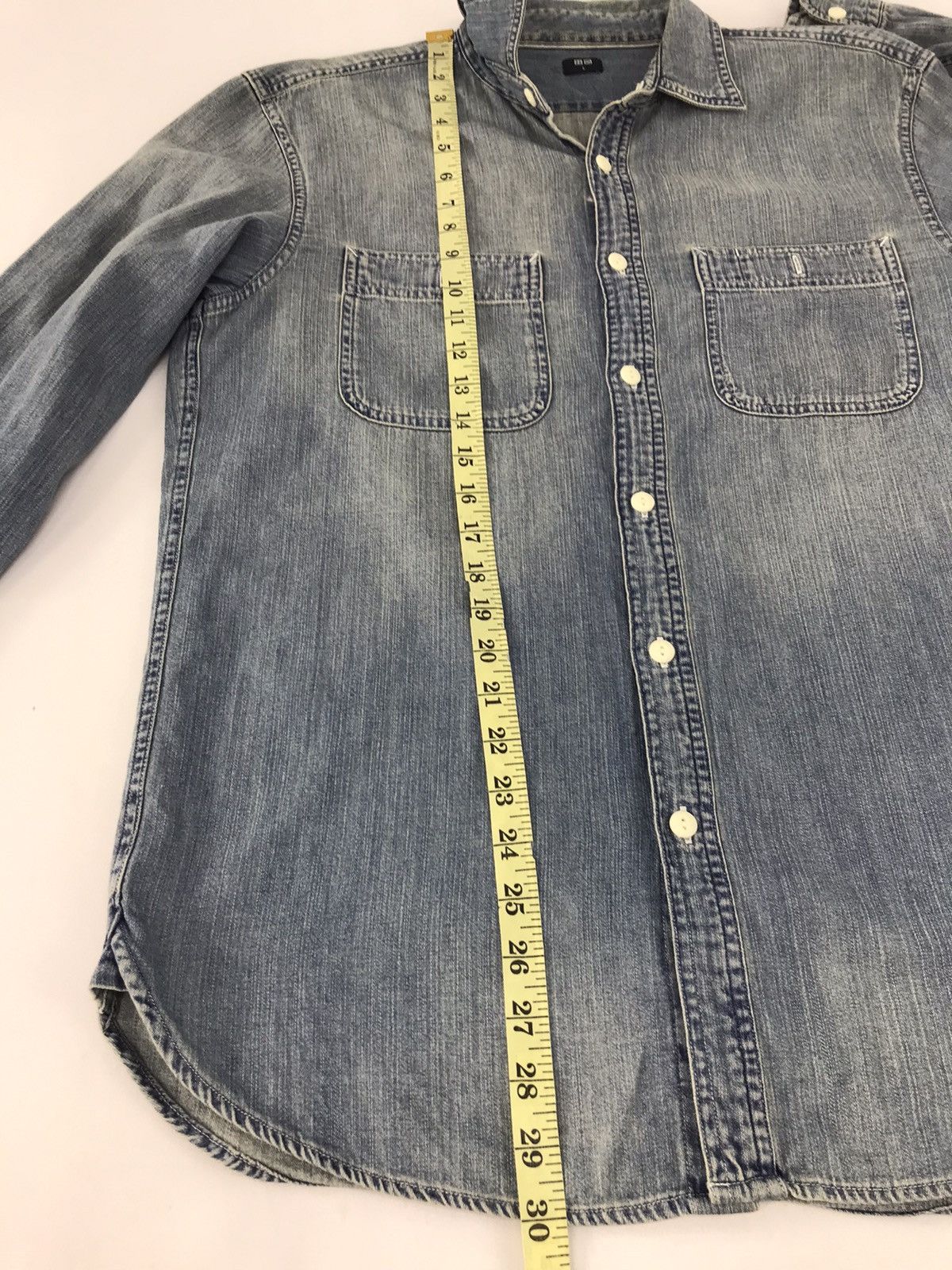 Japanese Brand Indigo Denim Button Up Down Shirt Tee Double Pocket K226j Size US L / EU 52-54 / 3 - 10 Thumbnail