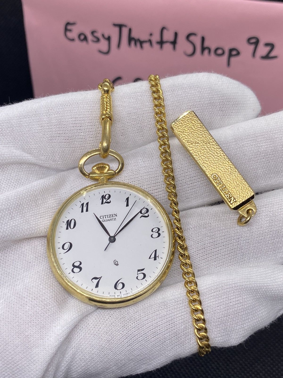 image of Offer Your Price Vintage Citizen Pocket Watch in Gold White, Men's