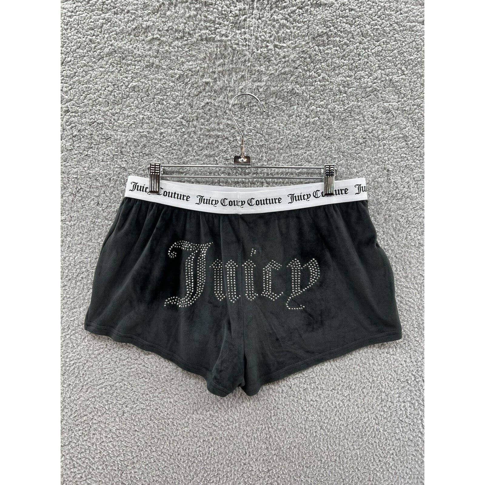 Juicy Couture Juicy Couture Medium Velour Bling Logo Sleep Booty Shorts Size ONE SIZE - 2 Thumbnail