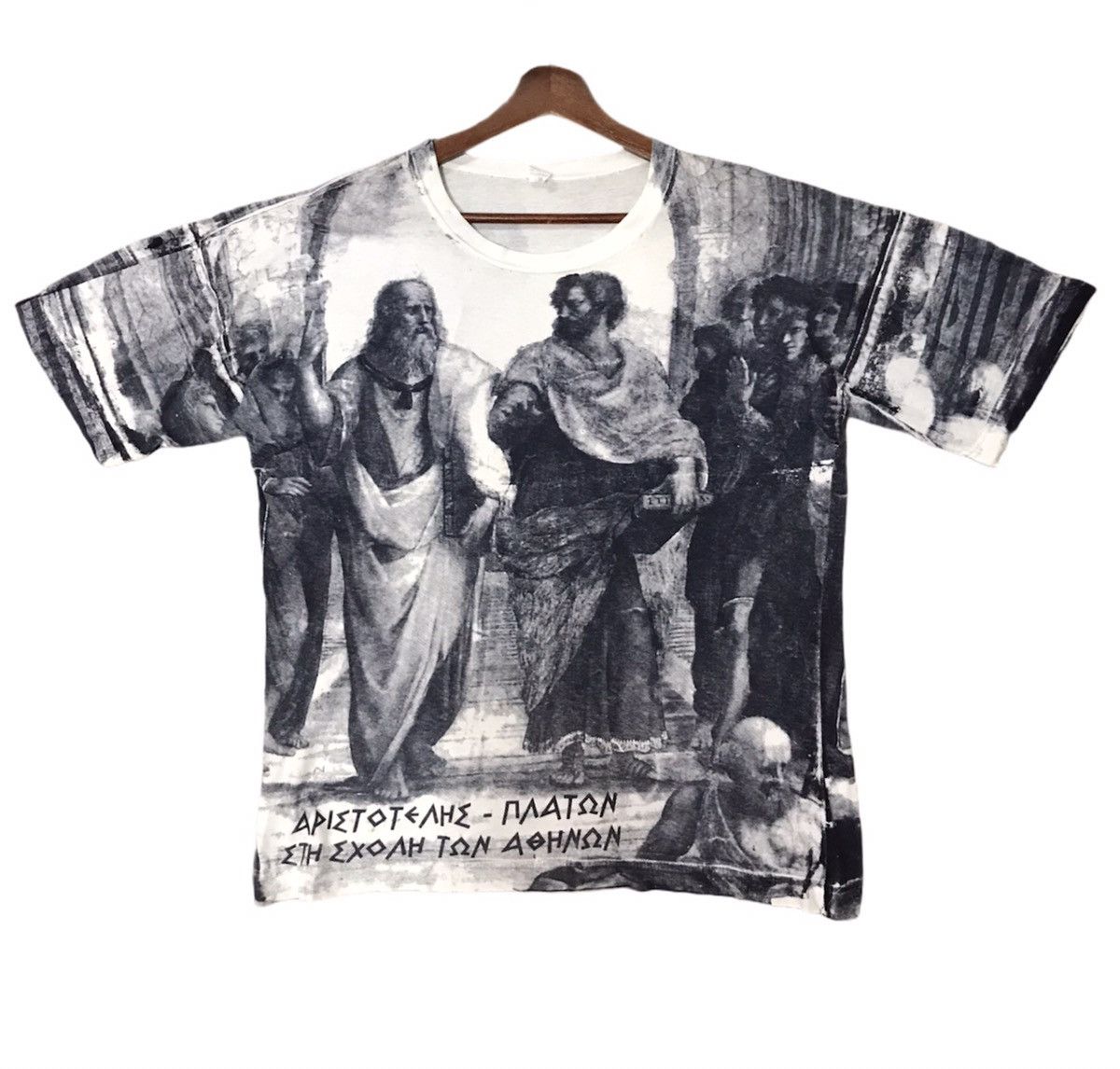 Vintage VERRY RARE VINTAGE THE SCHOOL OF ATHENS Overprint tee Size US M / EU 48-50 / 2 - 1 Thumbnail