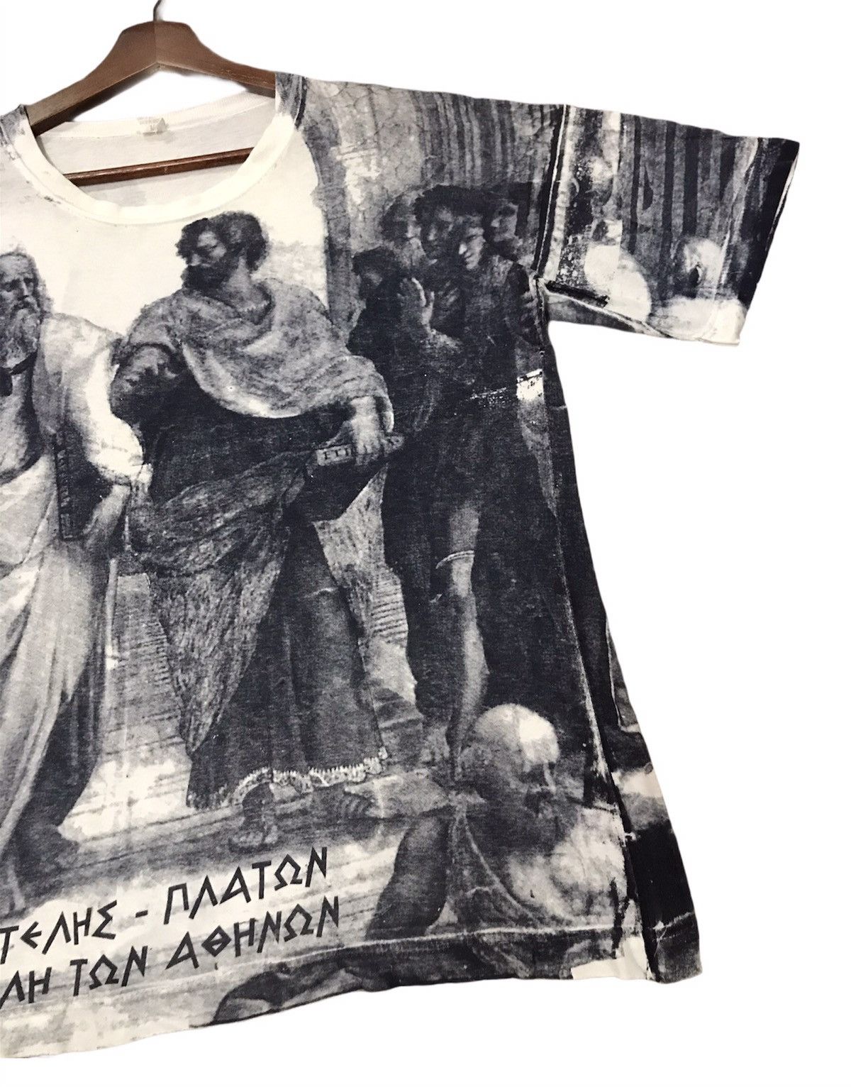 Vintage VERRY RARE VINTAGE THE SCHOOL OF ATHENS Overprint tee Size US M / EU 48-50 / 2 - 3 Thumbnail