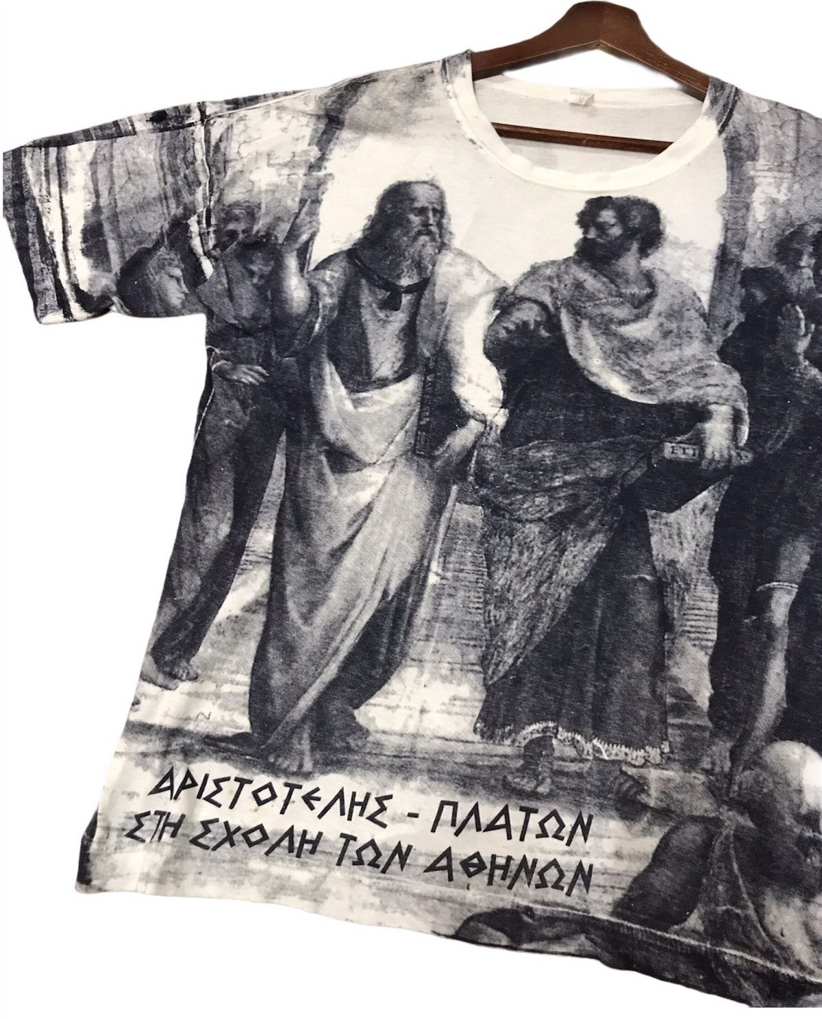 Vintage VERRY RARE VINTAGE THE SCHOOL OF ATHENS Overprint tee Size US M / EU 48-50 / 2 - 4 Thumbnail