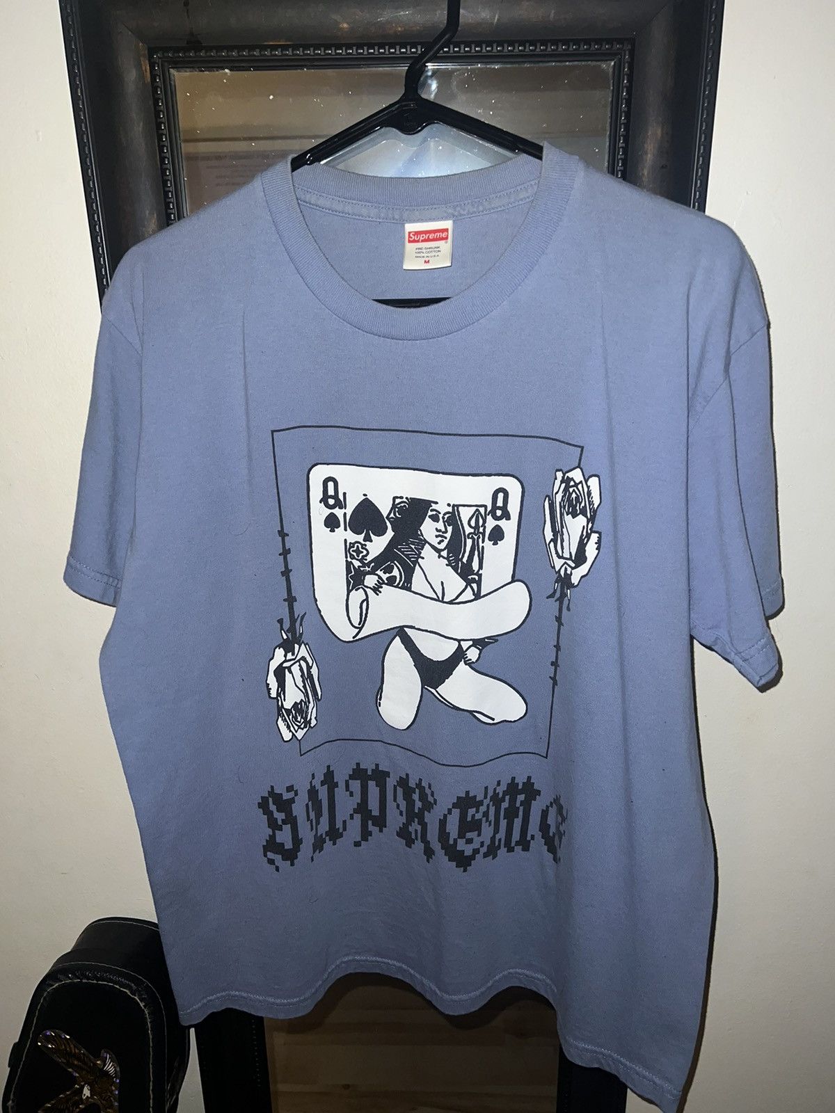 image of Supreme “Queen” Blue Slate Tee, Men's (Size Medium)