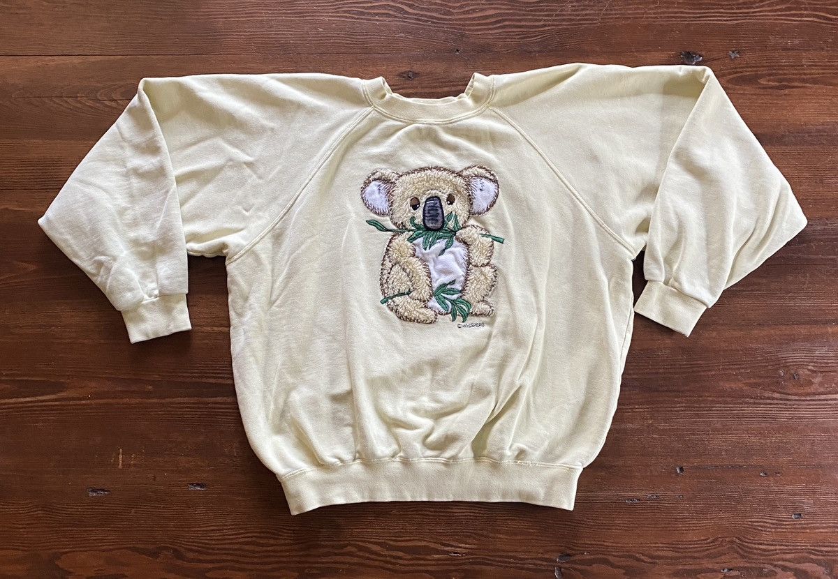 Vintage Vintage 80’s Whispers Fuzzy Koala Raglan Crewneck Sweatshirt Size US XS / EU 42 / 0 - 2 Thumbnail