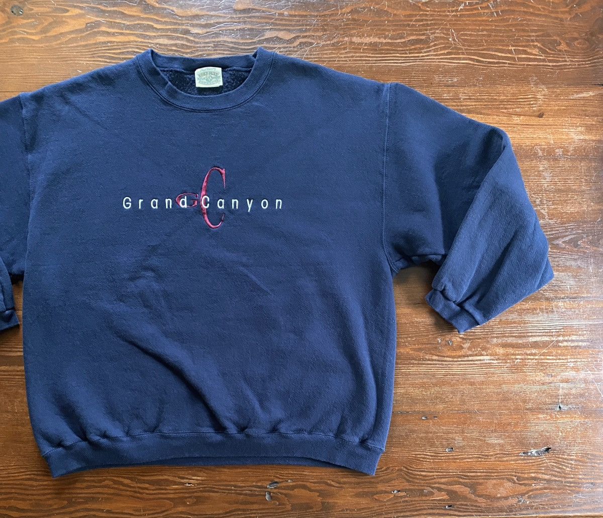 Vintage Vintage 90’s Grand Canyon Navy Crewneck Sweatshirt Size US XL / EU 56 / 4 - 1 Thumbnail