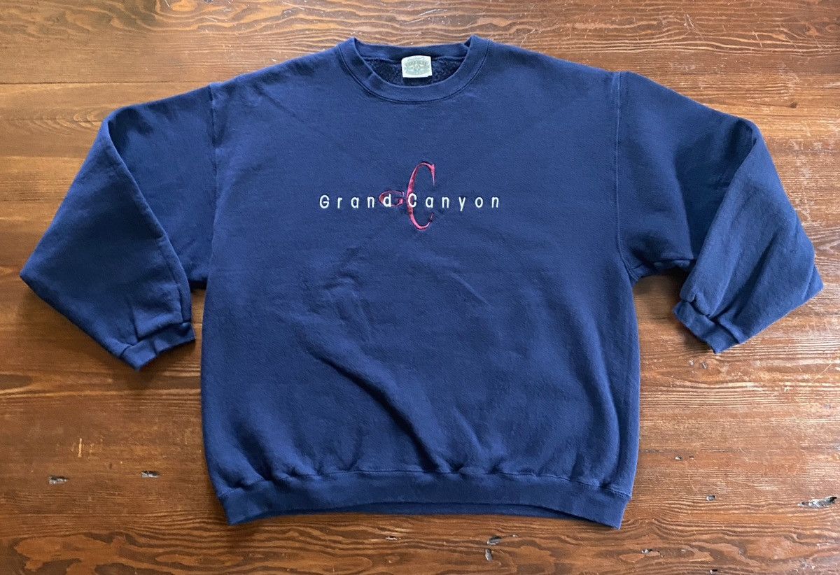 Vintage Vintage 90’s Grand Canyon Navy Crewneck Sweatshirt Size US XL / EU 56 / 4 - 2 Thumbnail