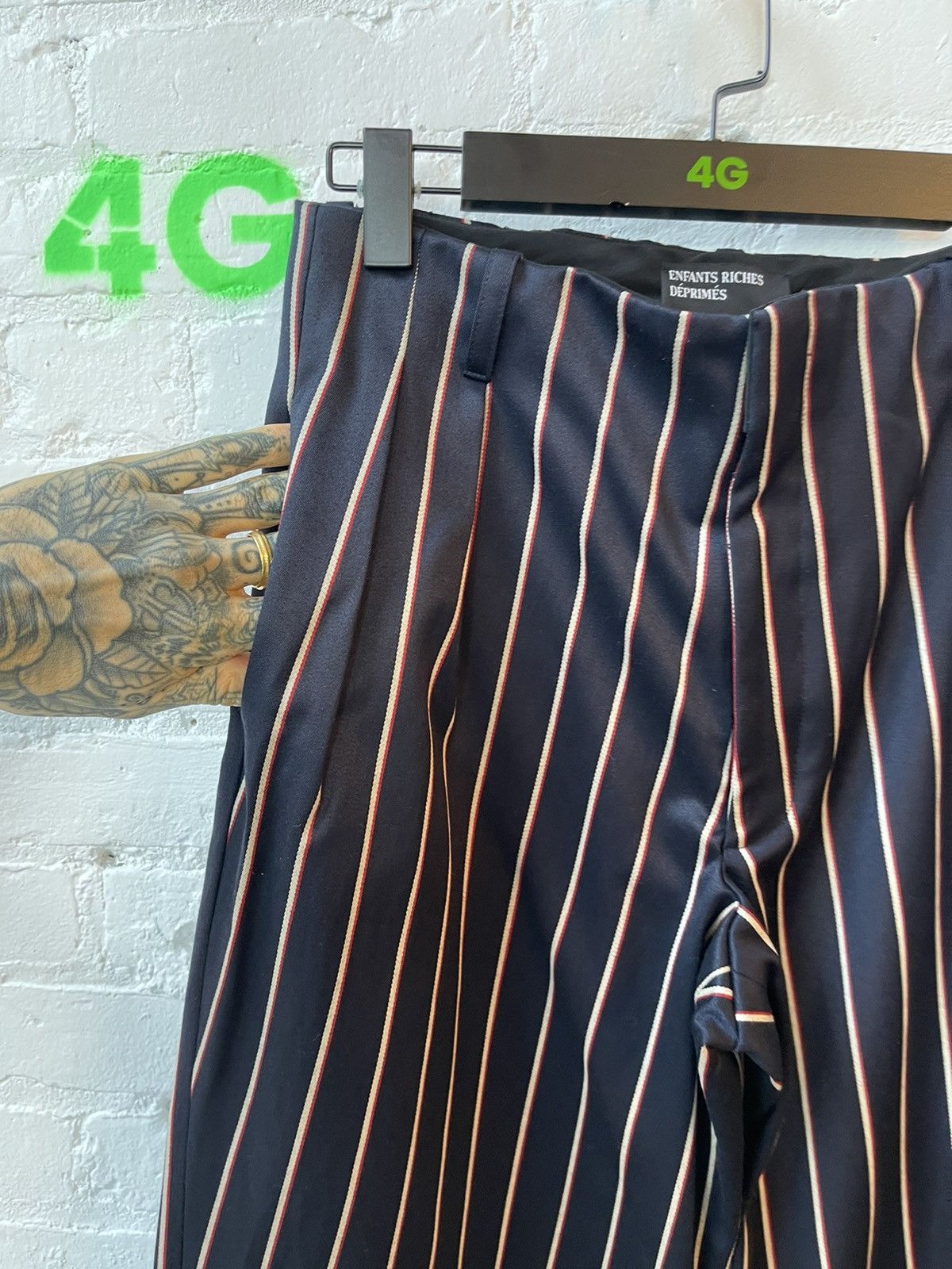 Enfants Riches Deprimes ERD SILK BLEND FULL STRIPE SUIT Size 38R - 16 Thumbnail