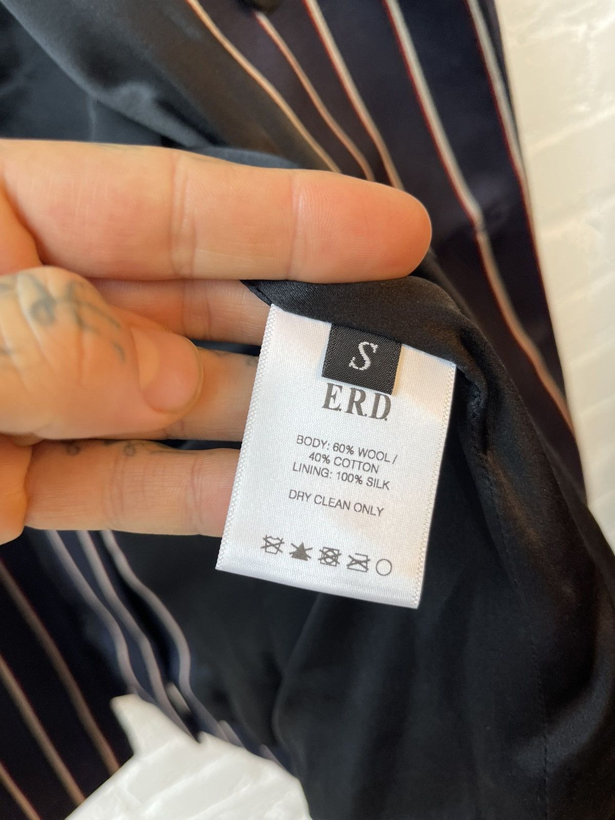 Enfants Riches Deprimes ERD SILK BLEND FULL STRIPE SUIT Size 38R - 12 Thumbnail