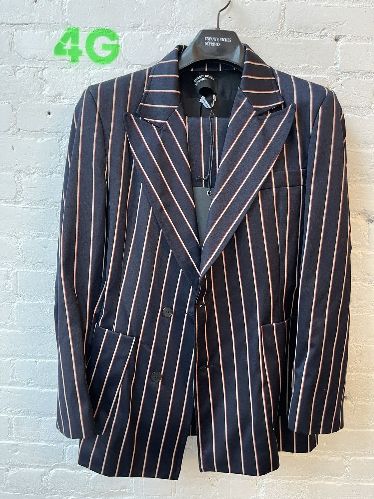 Enfants Riches Deprimes ERD SILK BLEND FULL STRIPE SUIT Size 38R - 3 Thumbnail
