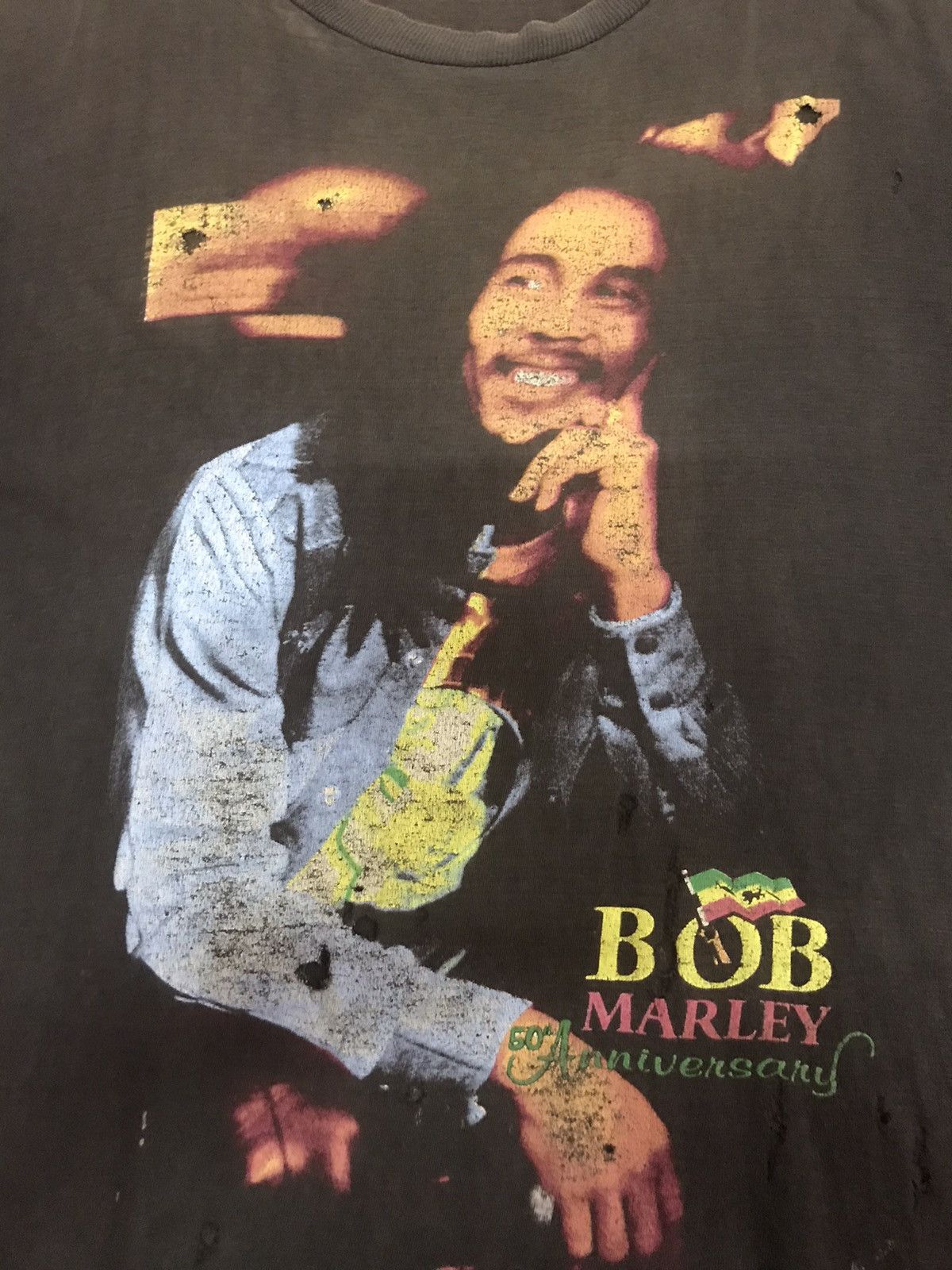 Bob Marley VERRY RARE VINTAGE DISTRESSED BOB MARLEY 50TH ANIVERSSARY Size US XL / EU 56 / 4 - 16 Thumbnail
