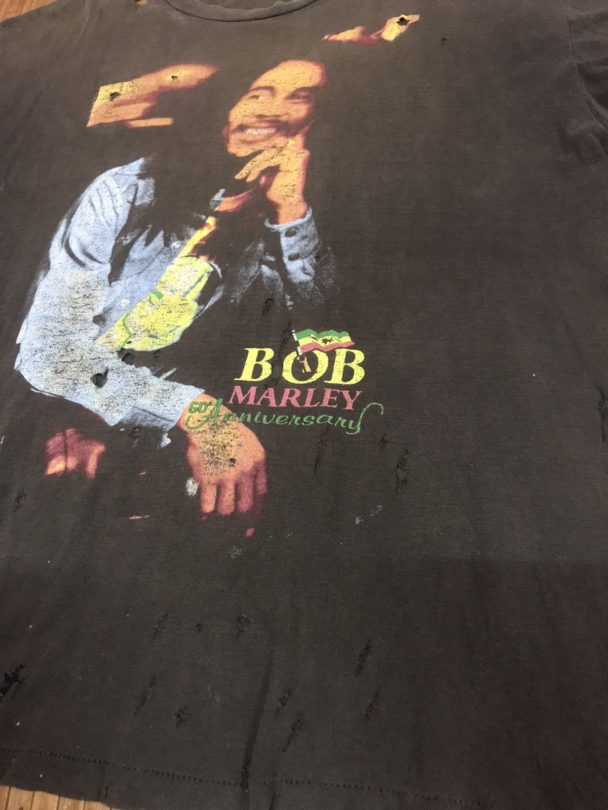 Bob Marley VERRY RARE VINTAGE DISTRESSED BOB MARLEY 50TH ANIVERSSARY Size US XL / EU 56 / 4 - 15 Thumbnail