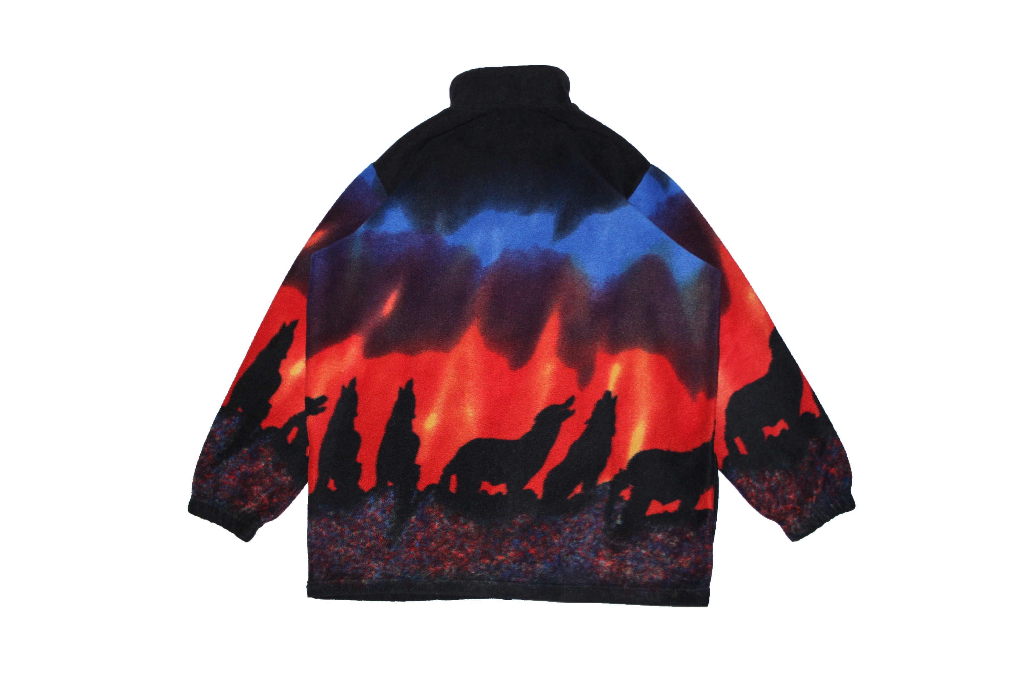 Other Vintage Wolf Animal All Over print Zip Fleece Jacket Size US L / EU 52-54 / 3 - 2 Thumbnail