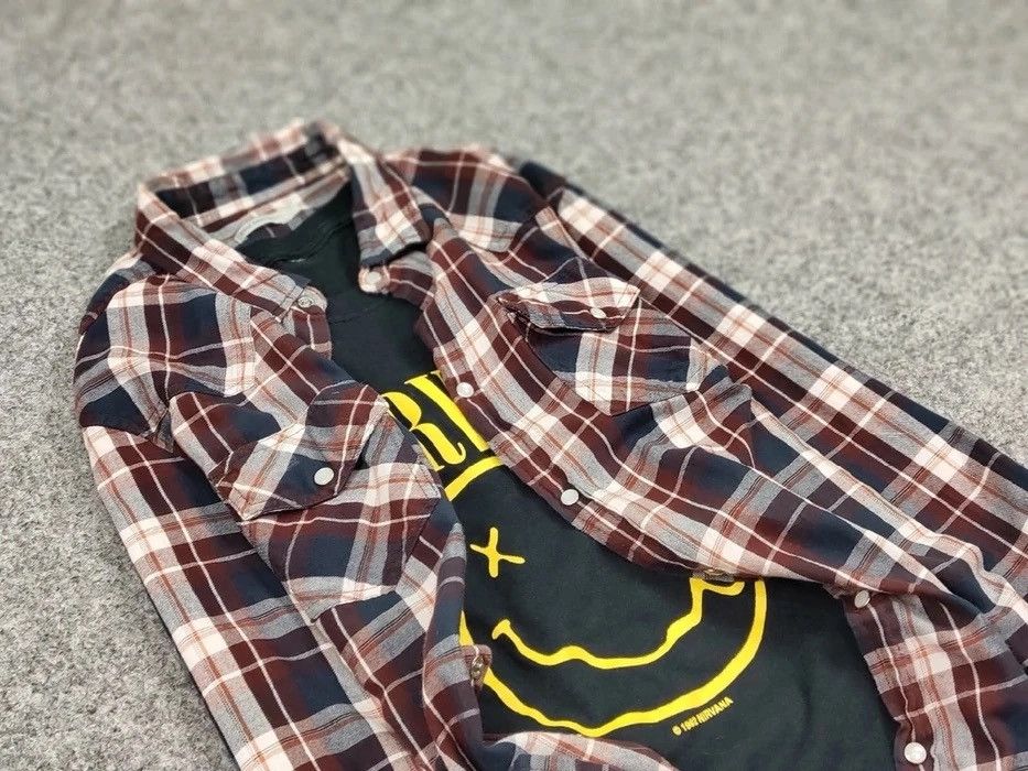 Flannel Vintage Flannel Shirt Checkered Travis Scott Style Size US L / EU 52-54 / 3 - 11 Thumbnail